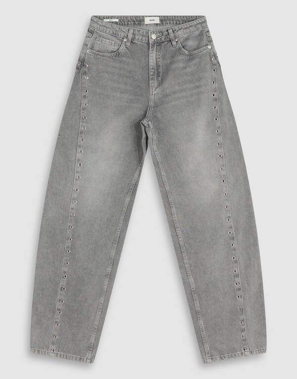 Eyelet Barrel Fit Jeans Grijs SHOEBY WOMEN