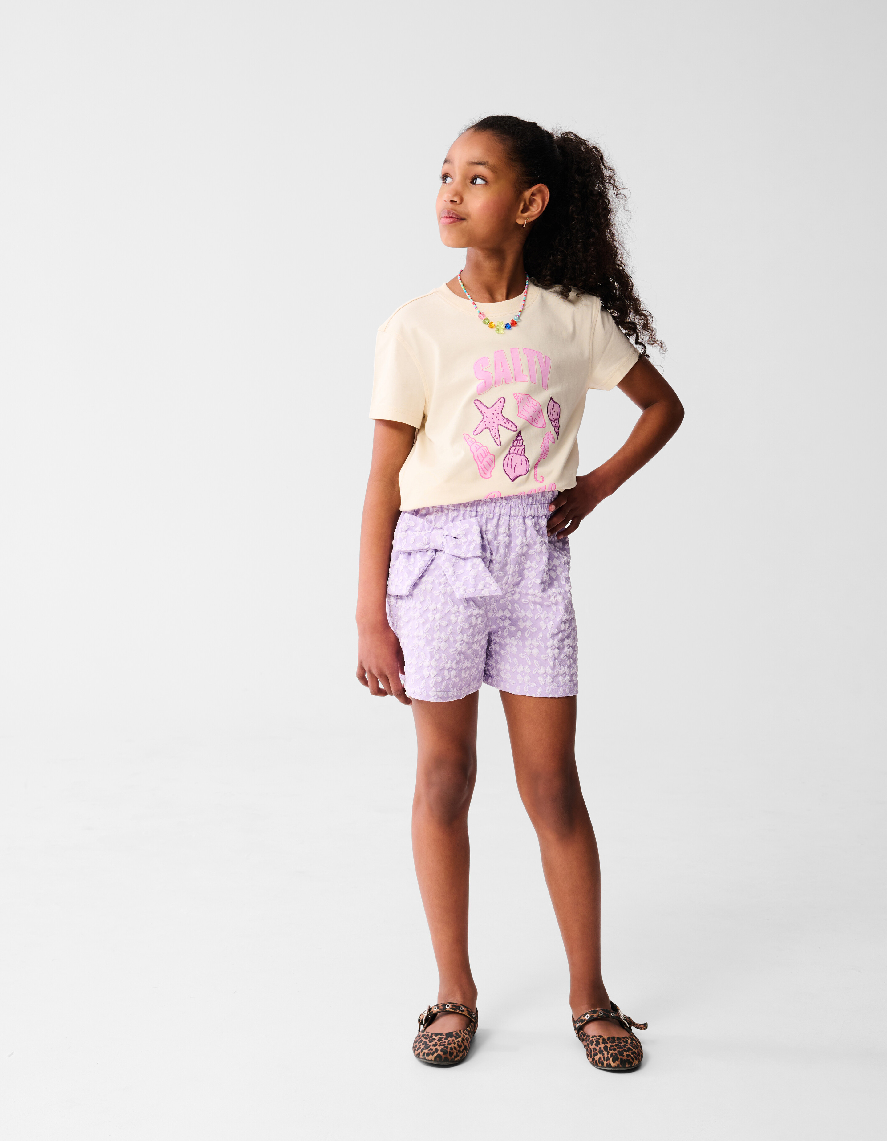 Sea Artwork T-shirt Gebroken Wit SHOEBY GIRLS