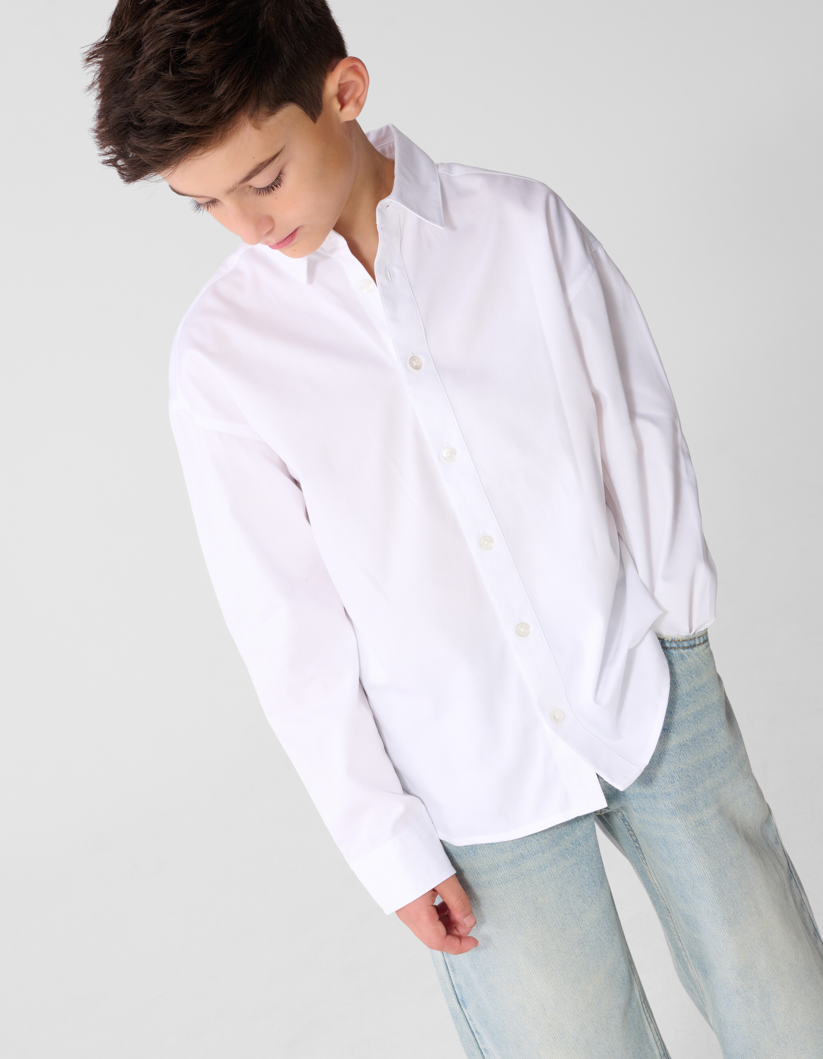 Oversized Basis Overhemd Wit SHOEBY BOYS