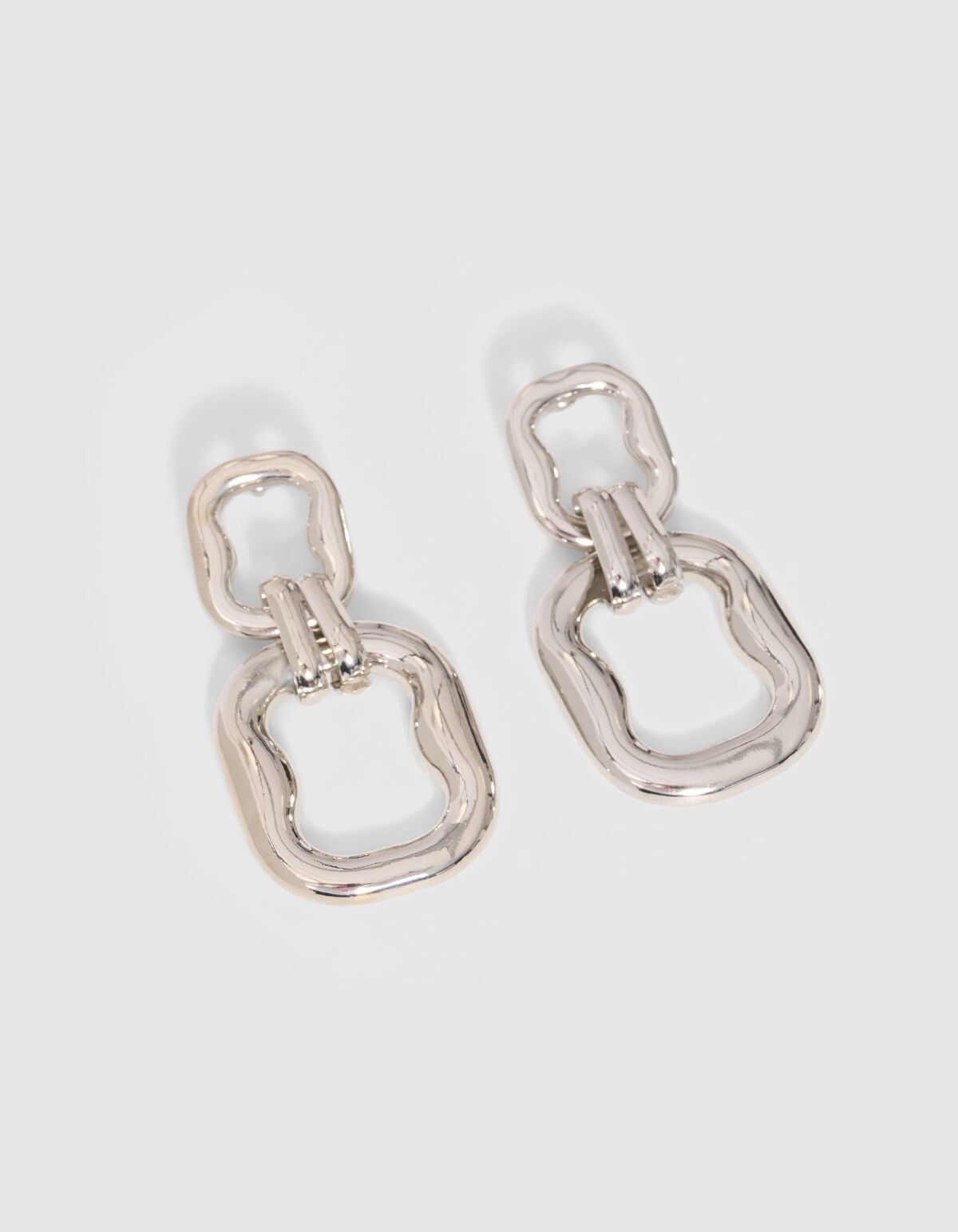 Double Squared Oorbellen Zilver SHOEBY ACCESSOIRES