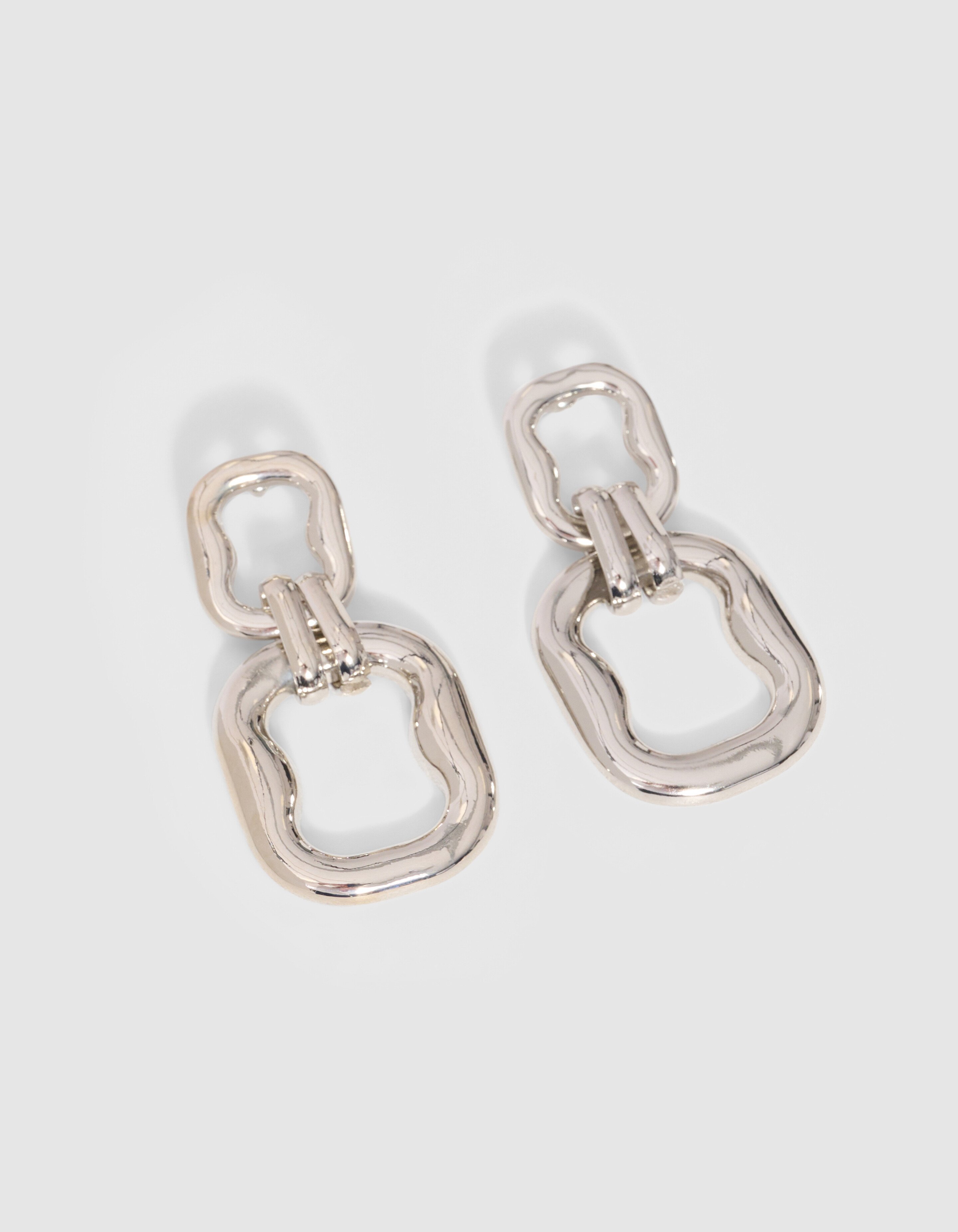 Double Squared Oorbellen Zilver SHOEBY ACCESSOIRES