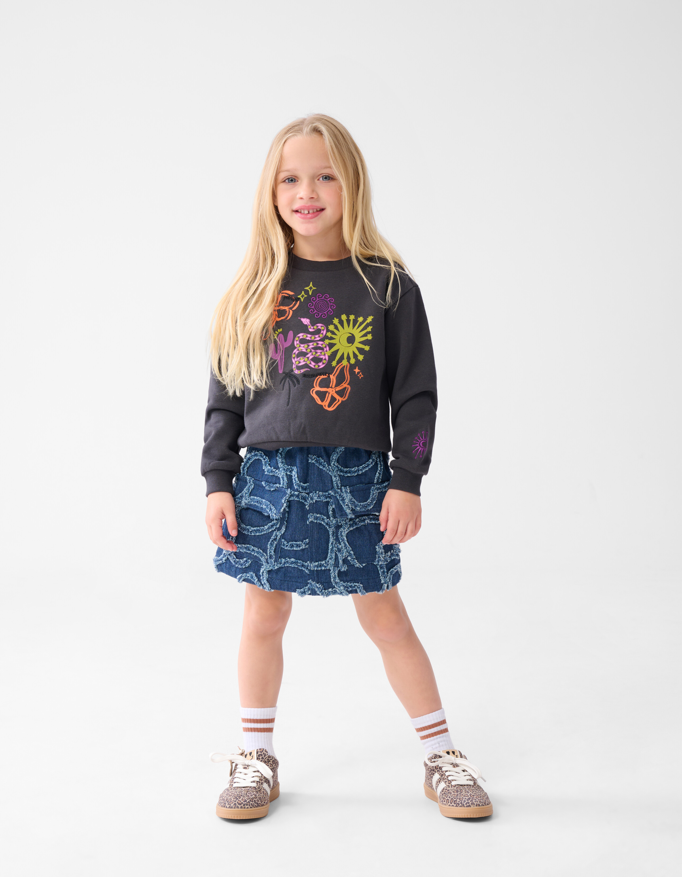 Artwork Sweater Donkergrijs SHOEBY GIRLS