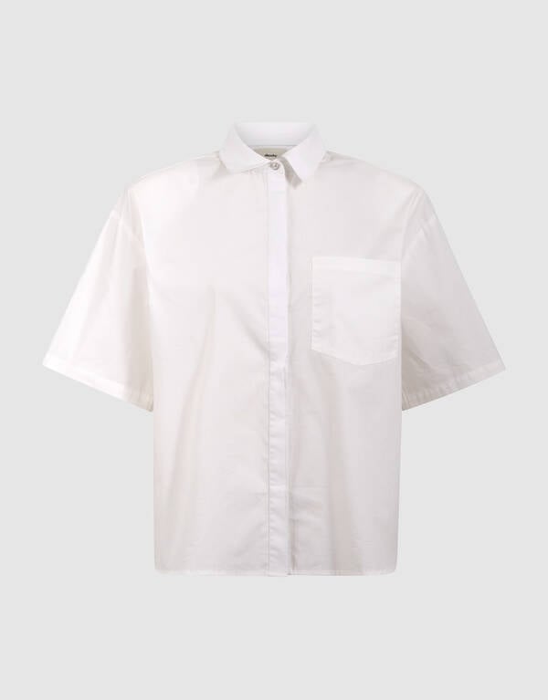 Oversized Short Sleeve Blouse Wit SHOEBY WOMEN