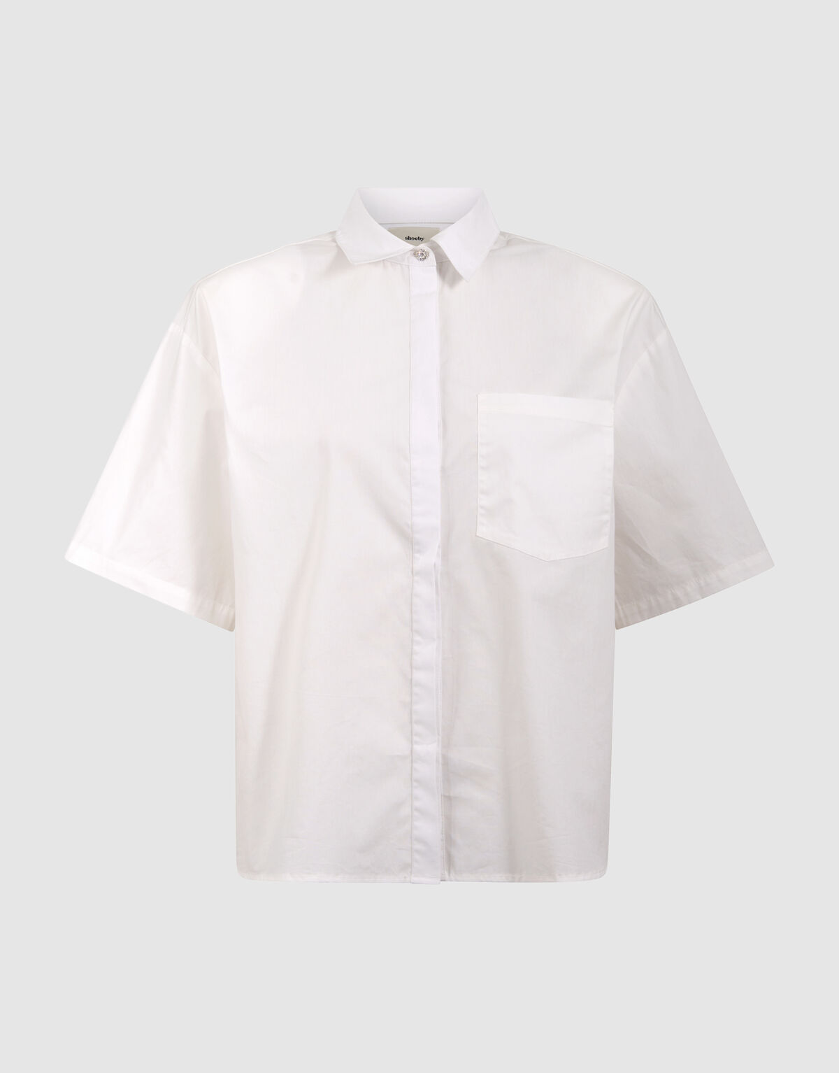 Oversized Short Sleeve Blouse Wit SHOEBY WOMEN