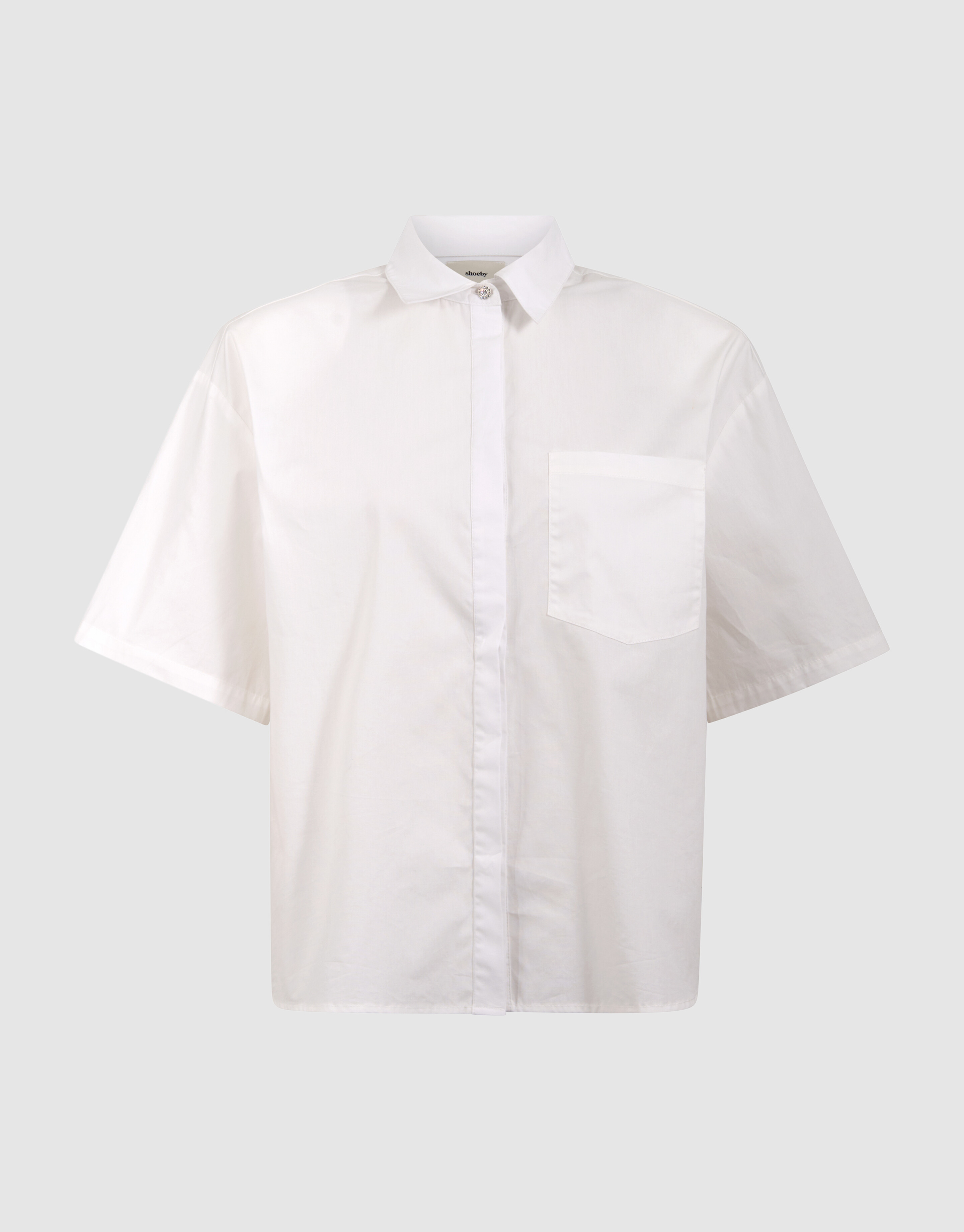 Oversized Short Sleeve Blouse Wit SHOEBY WOMEN