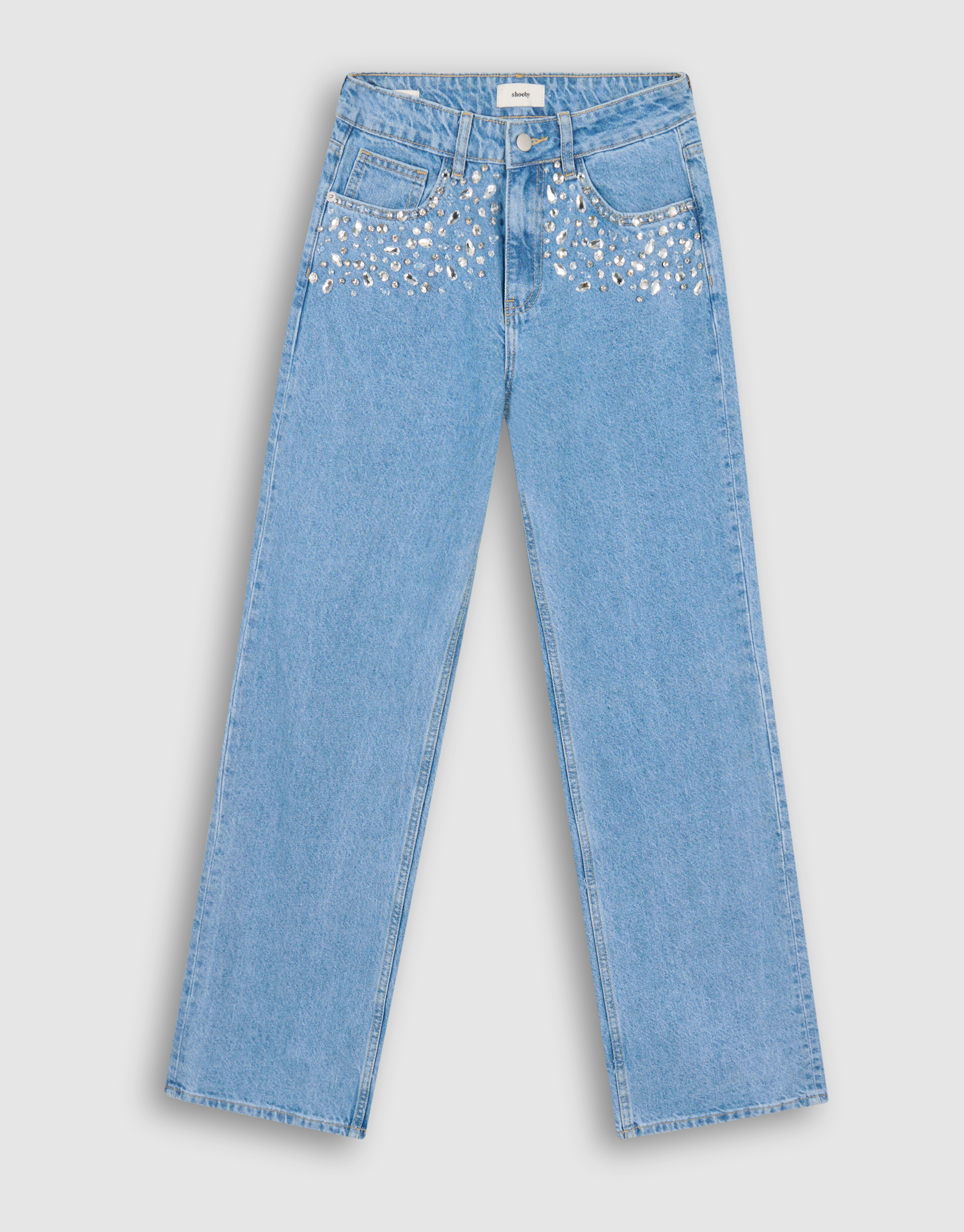 Embellished Wide Leg Fit Jeans Mediumstone SHOEBY WOMEN