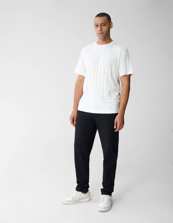Jacquard Spark Logo T-shirt Gebroken Wit SHOEBY MEN