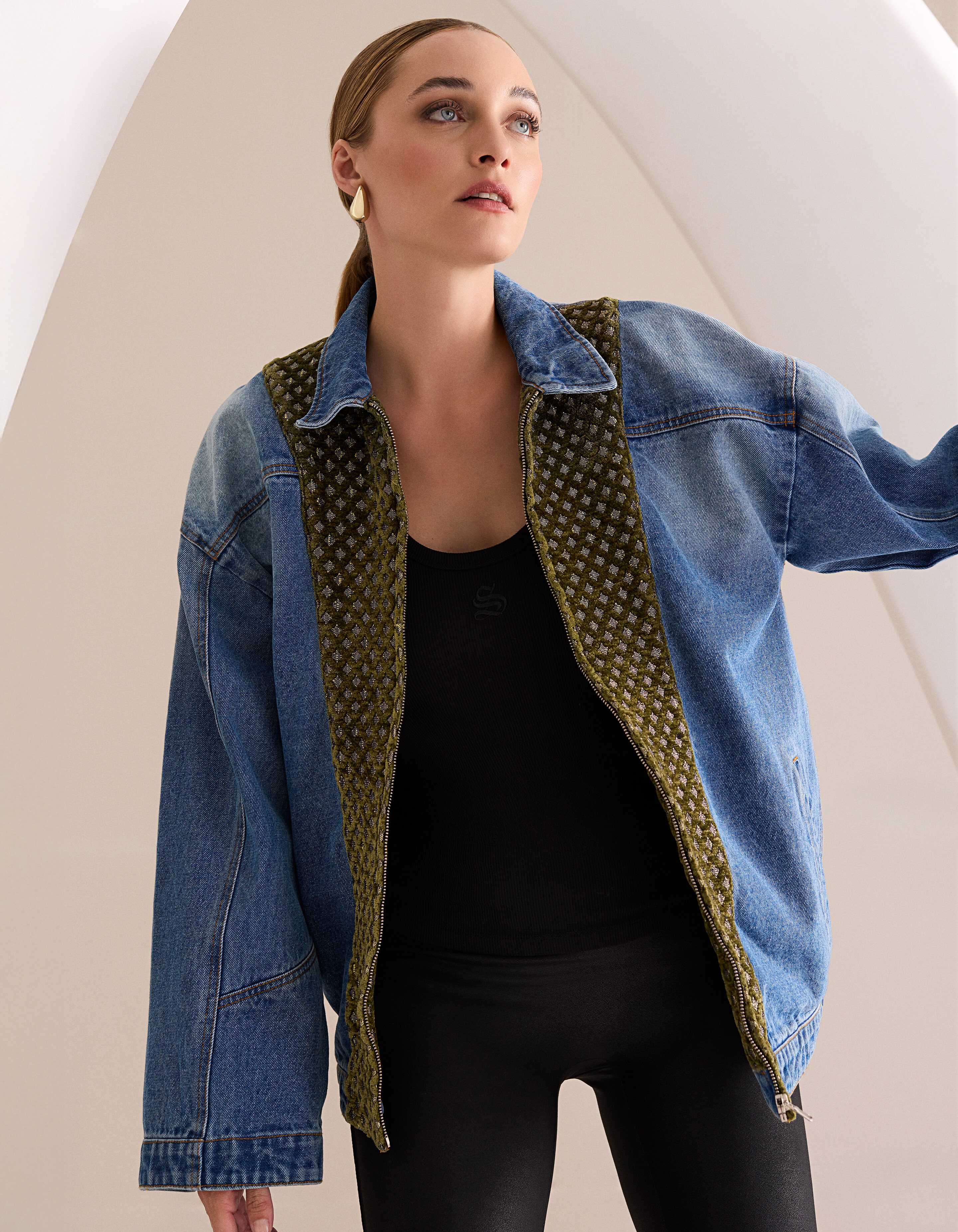 Velours Denim Jack Blauw By Mieke SHOEBY WOMEN