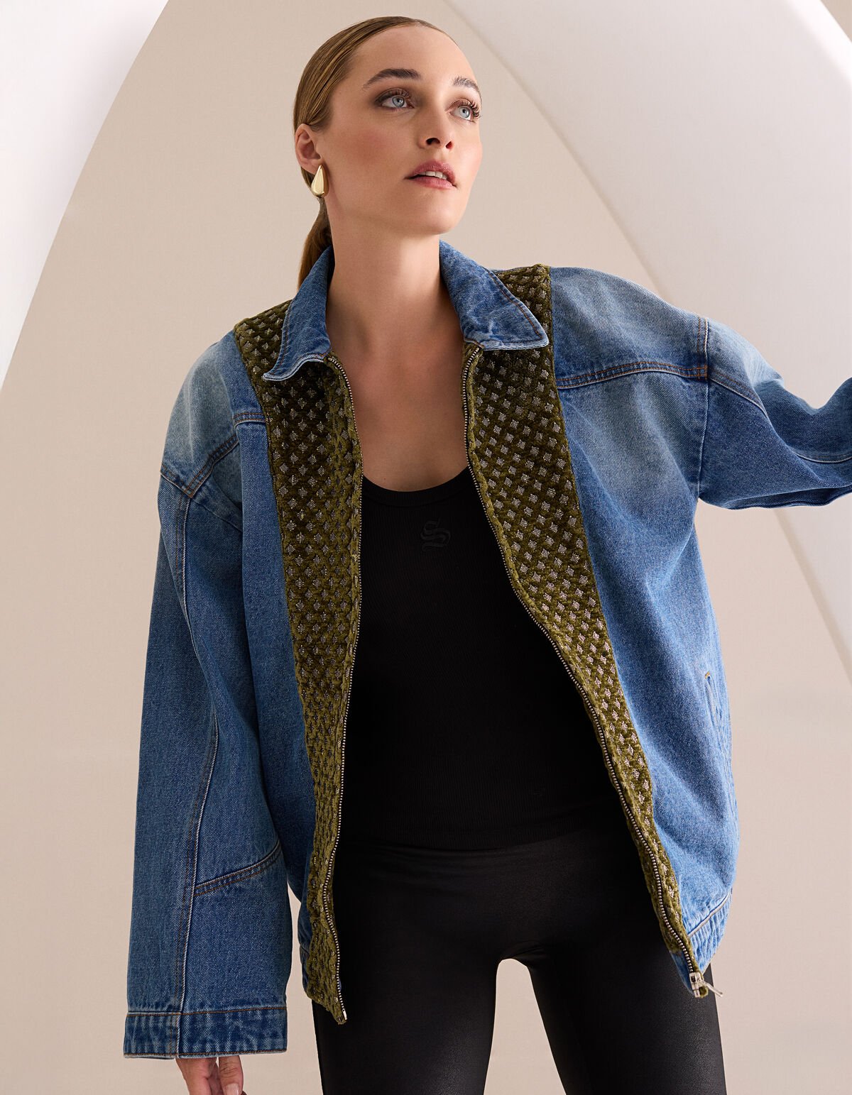 Velours Denim Jack Blauw By Mieke SHOEBY WOMEN