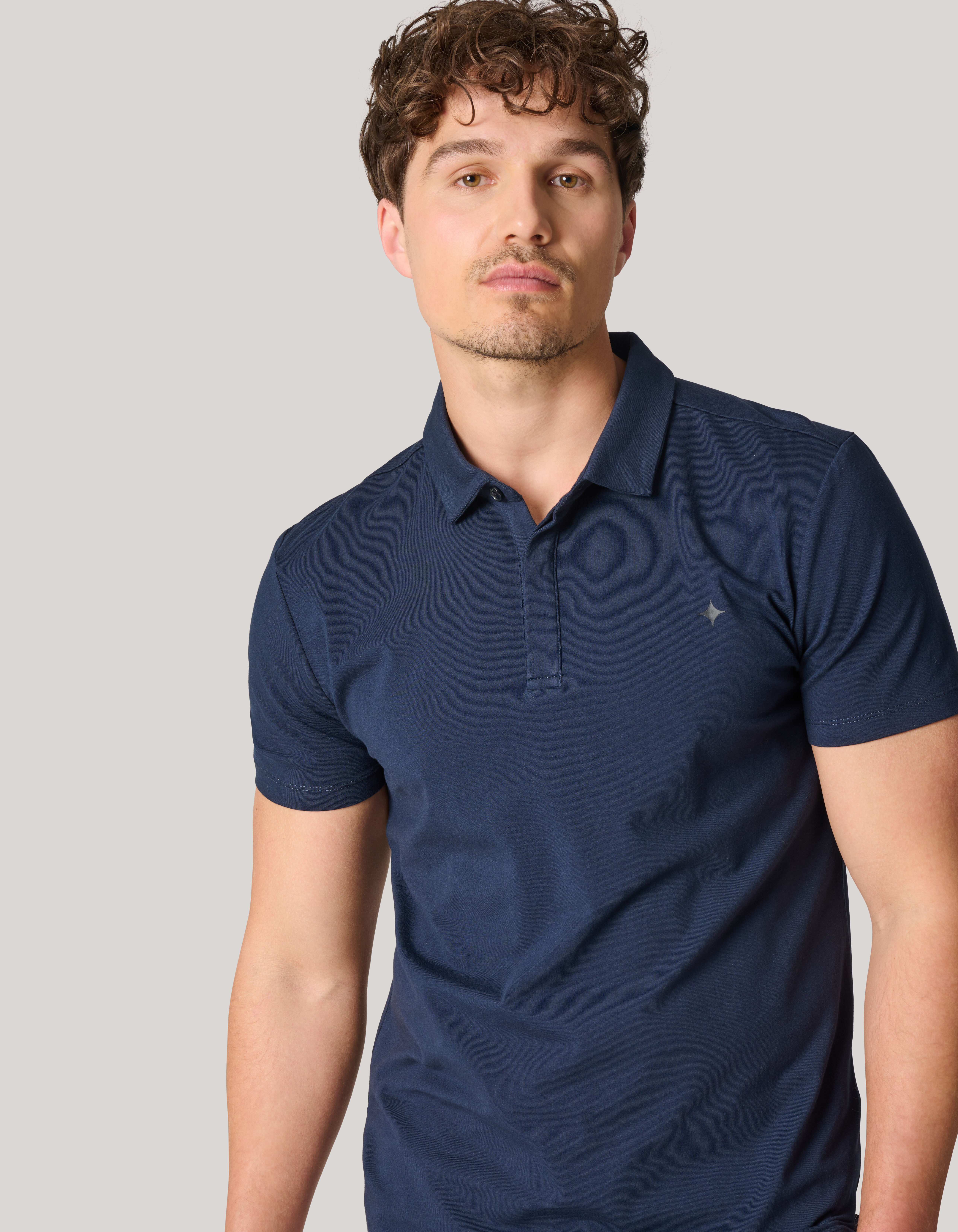 Jersey Polo Donkerblauw Shoeby