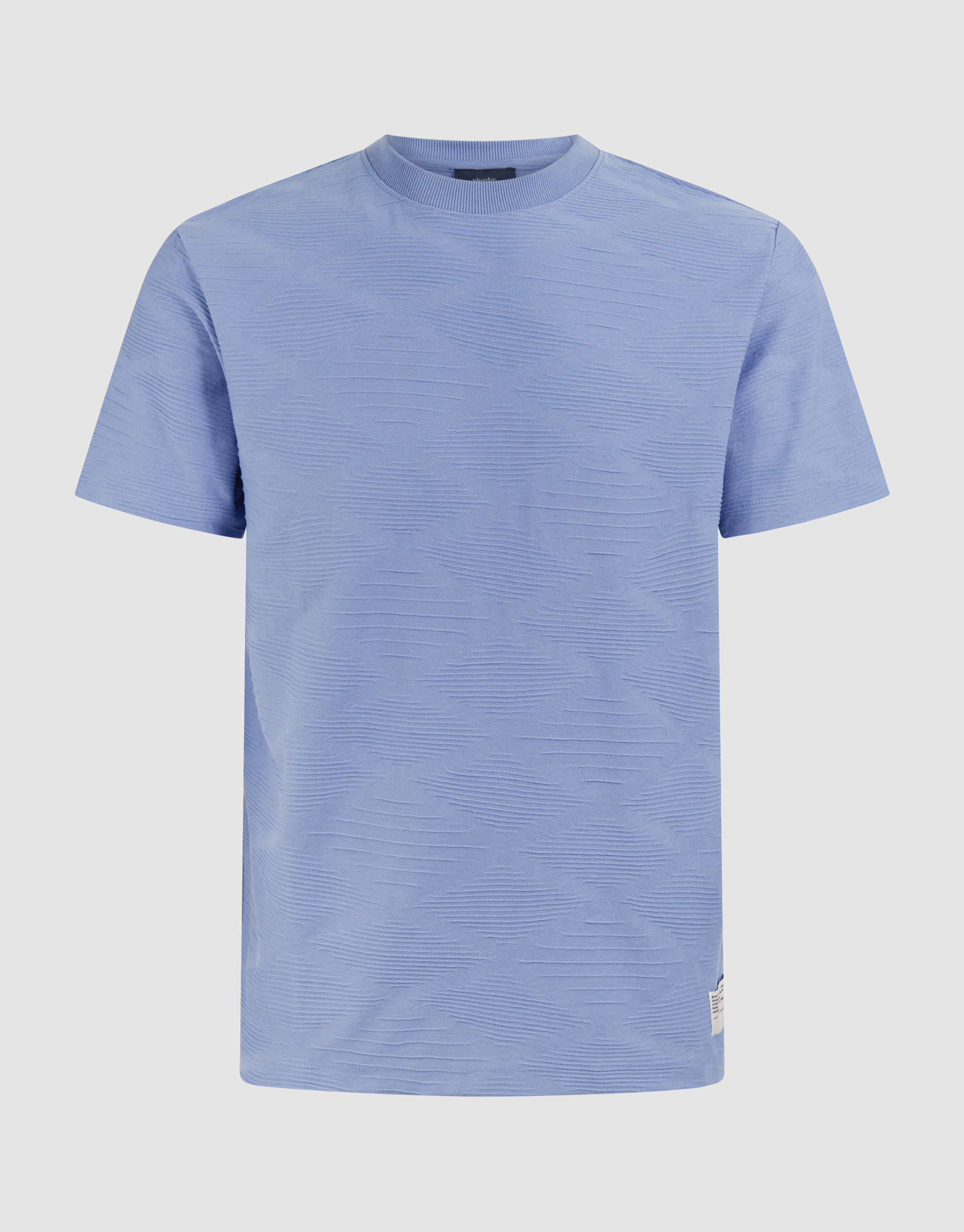 Wave Structuur T-shirt Lichtblauw SHOEBY MEN