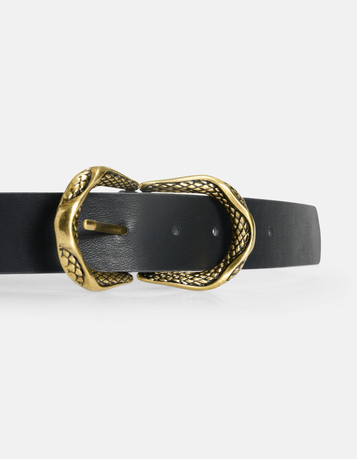 Dubbele Slangen Gespen Riem Zwart SHOEBY ACCESSOIRES