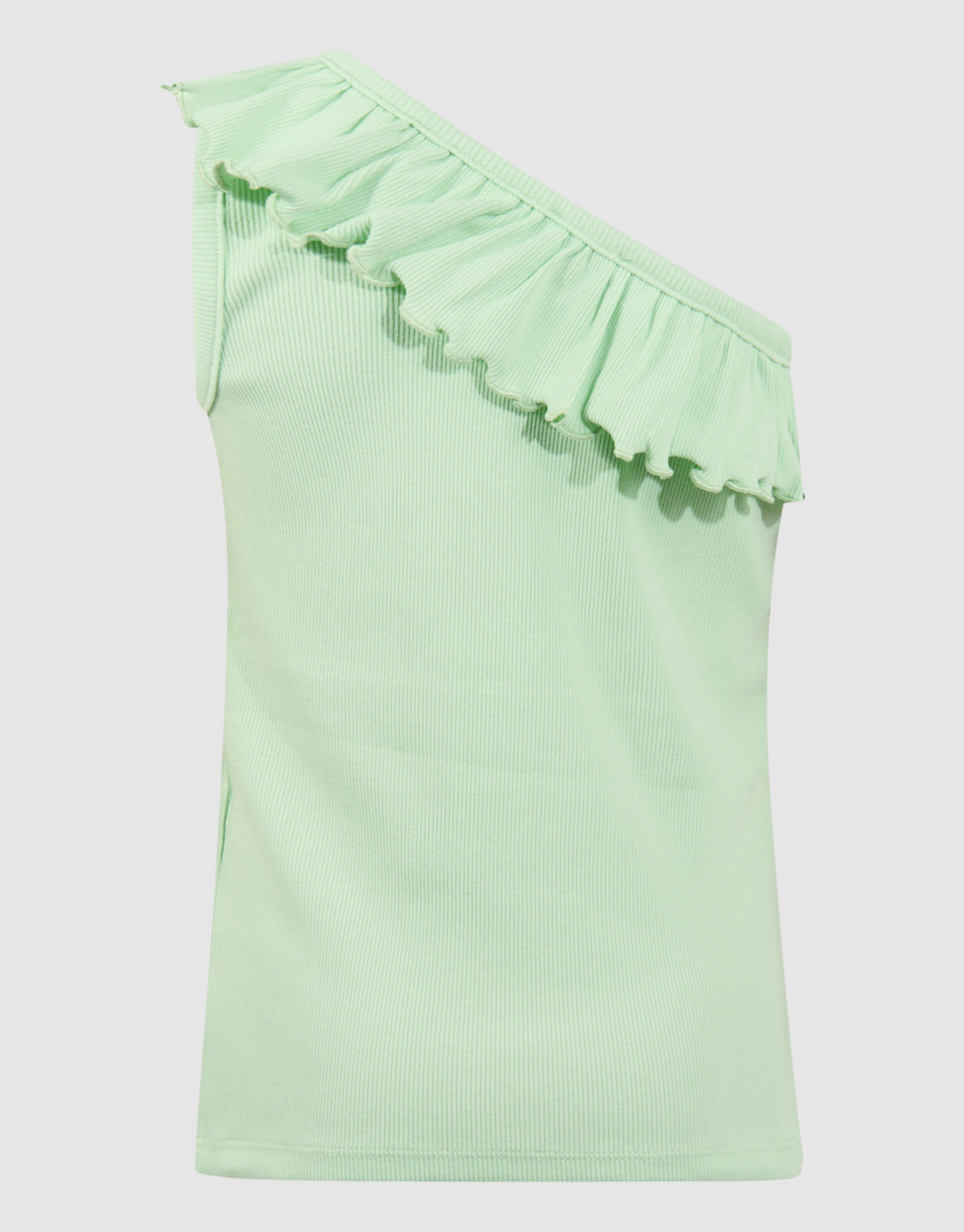 One Shoulder Ruffle Top Lichtgroen SHOEBY GIRLS