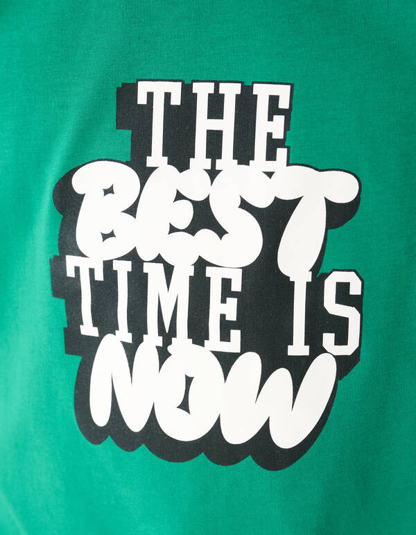 Time Artwork T-shirt Groen SHOEBY BOYS