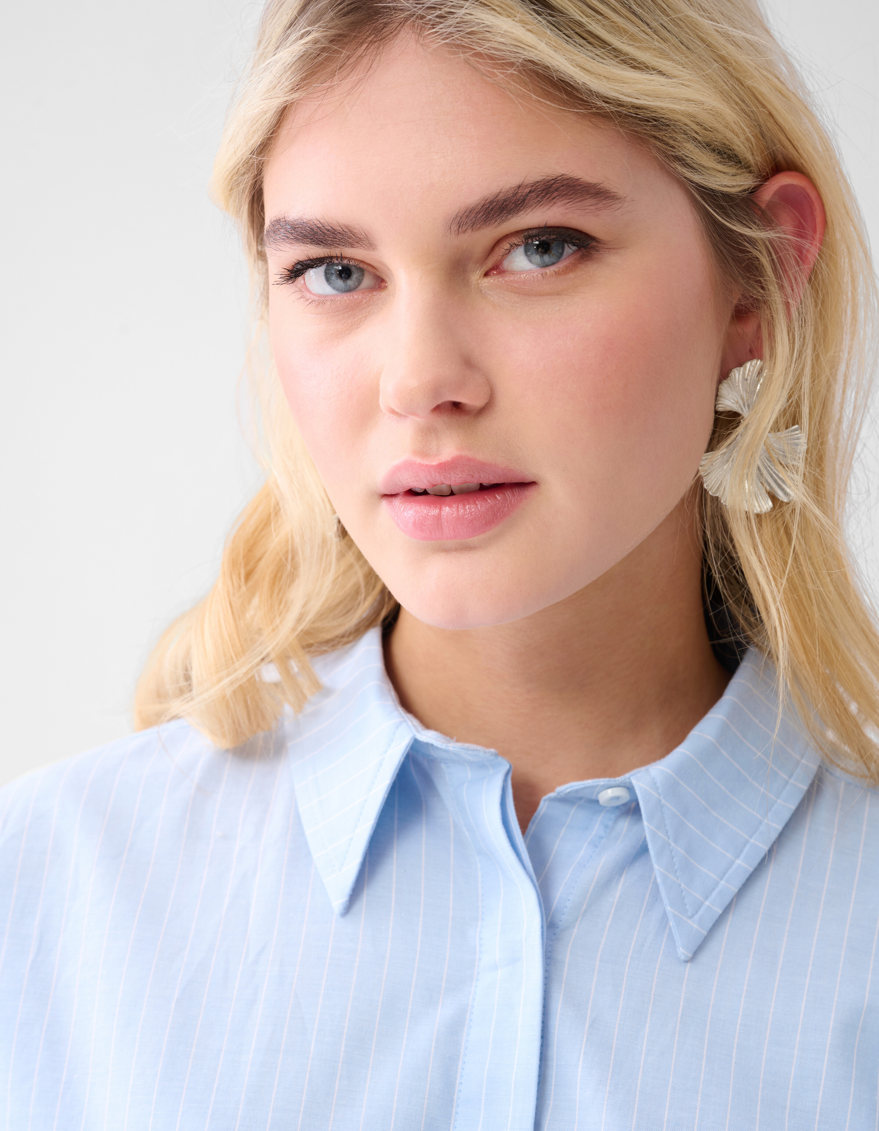 Pinstripe Poplin Blouse Lichtblauw SHOEBY WOMEN