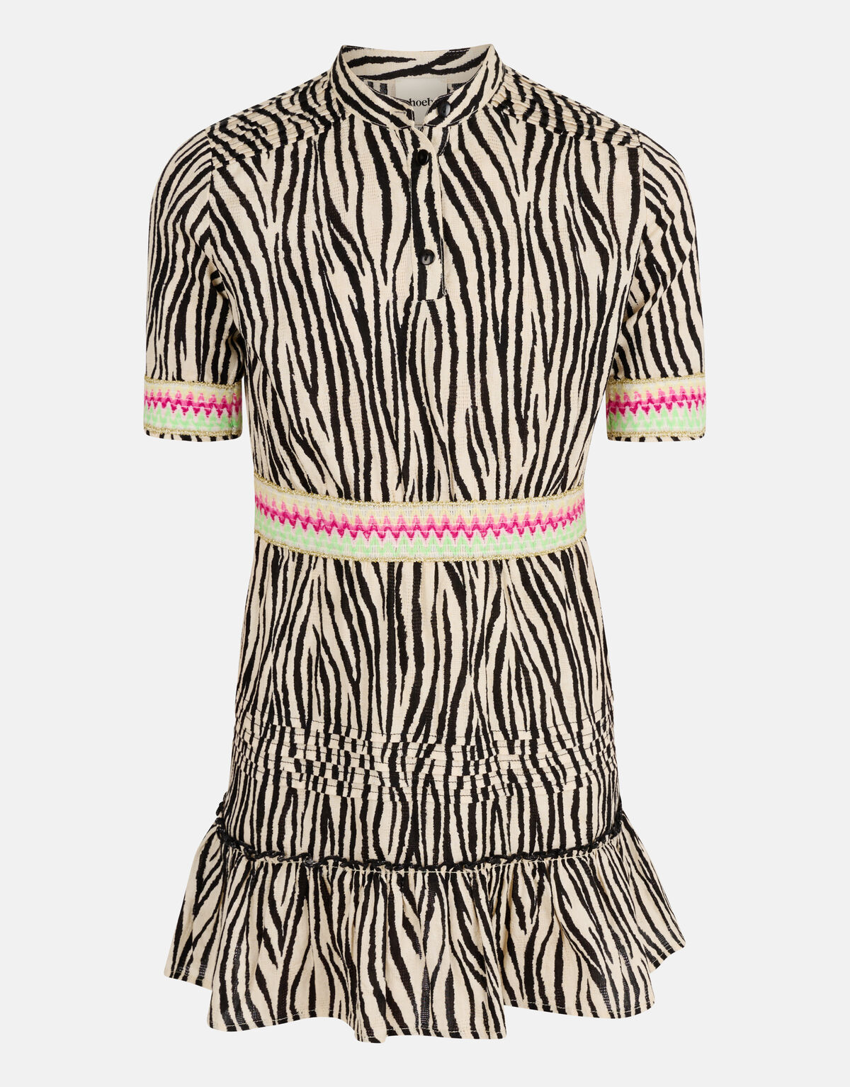 Zebra Print Jurk Zwart/Gebroken Wit SHOEBY GIRLS