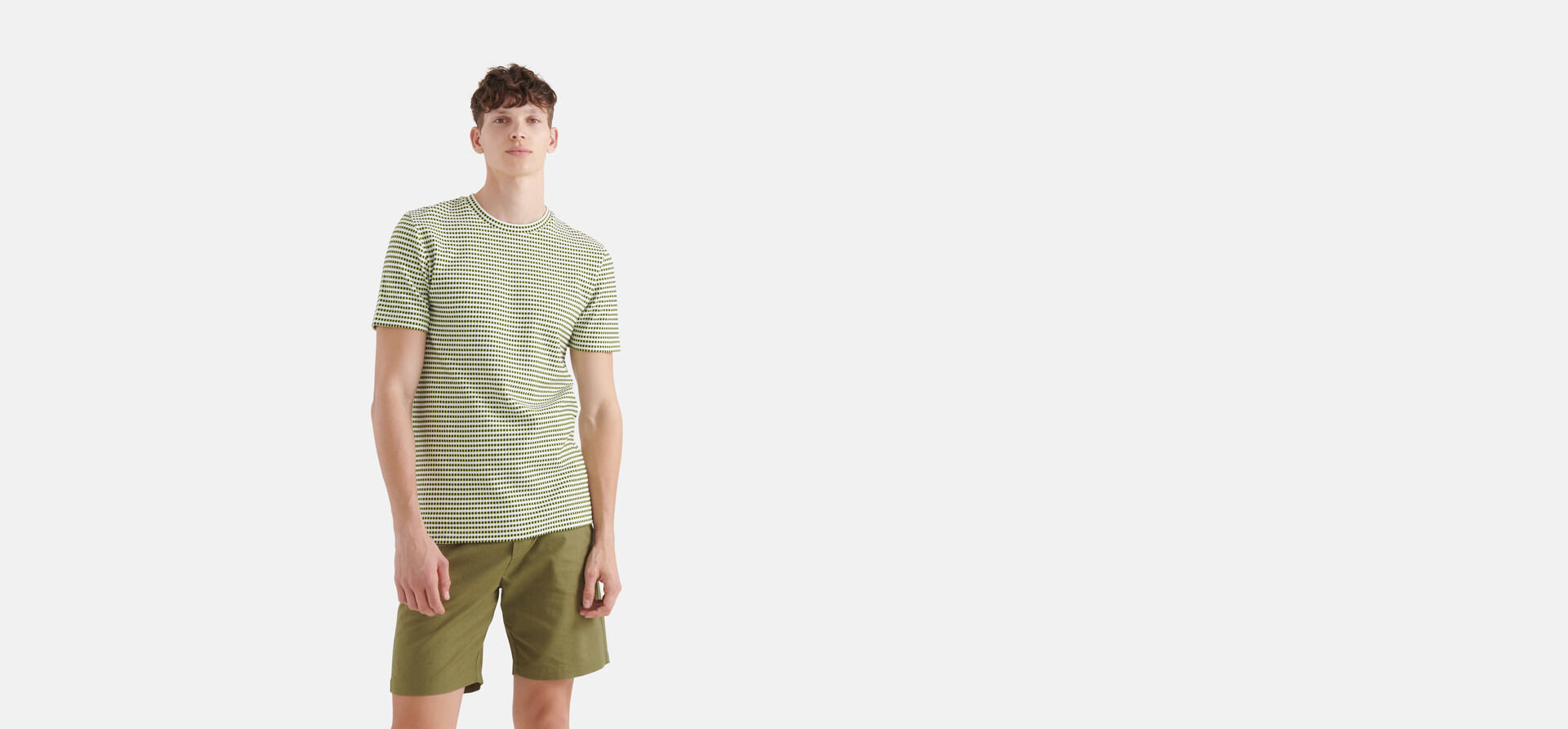 Structuur T-shirt Lichtgroen SHOEBY MEN