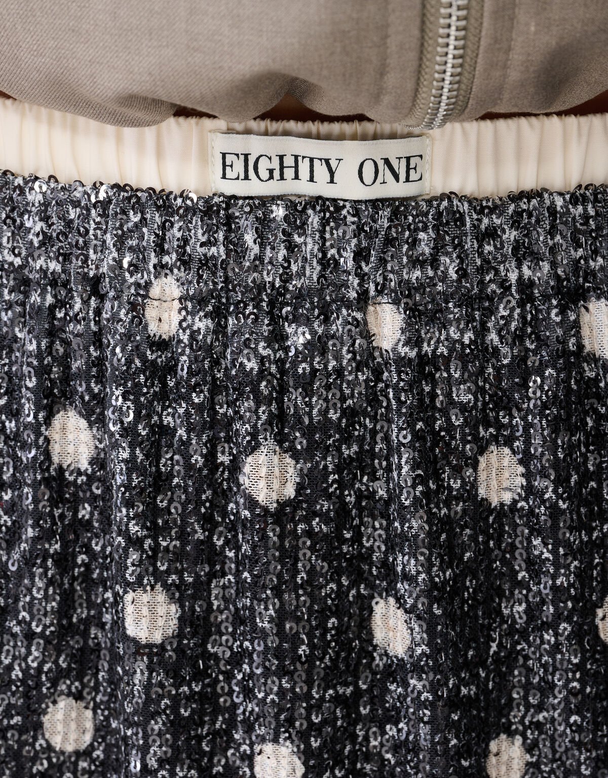 Sequin Polkadot Midi Rok Donkergrijs SHOEBY WOMEN