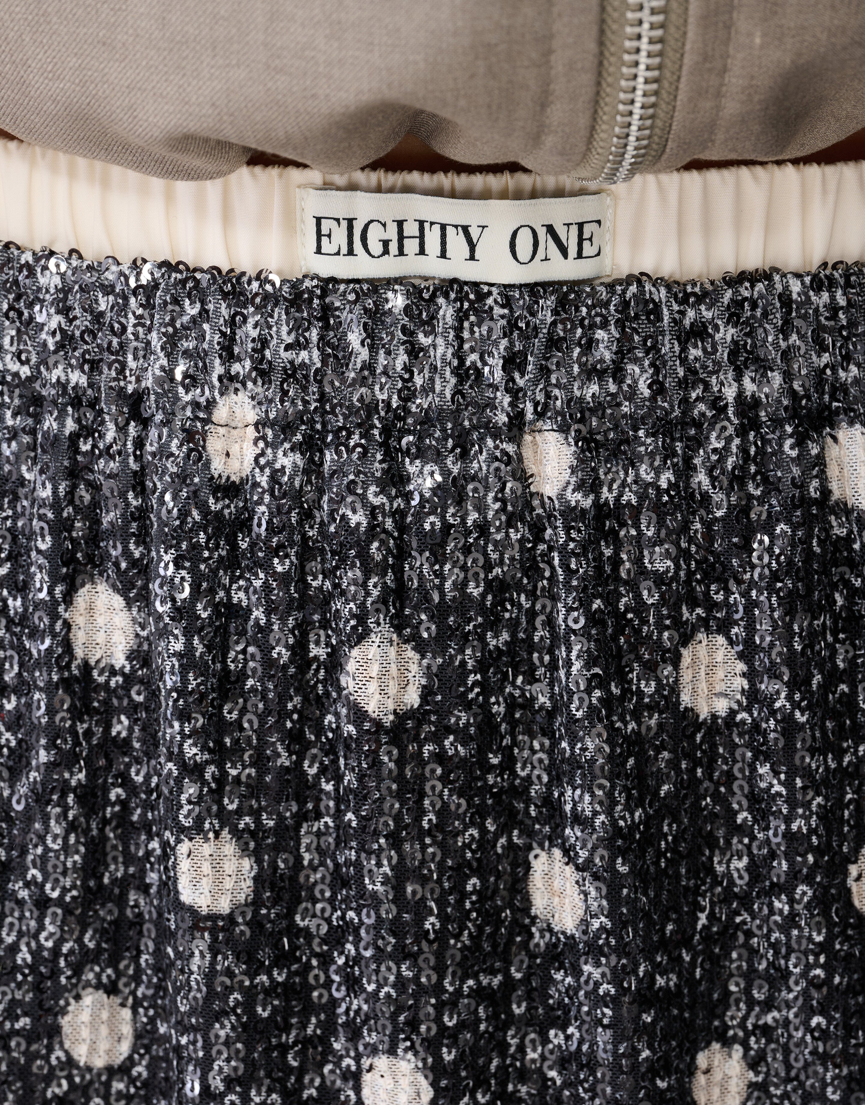 Sequin Polkadot Midi Rok Donkergrijs SHOEBY WOMEN