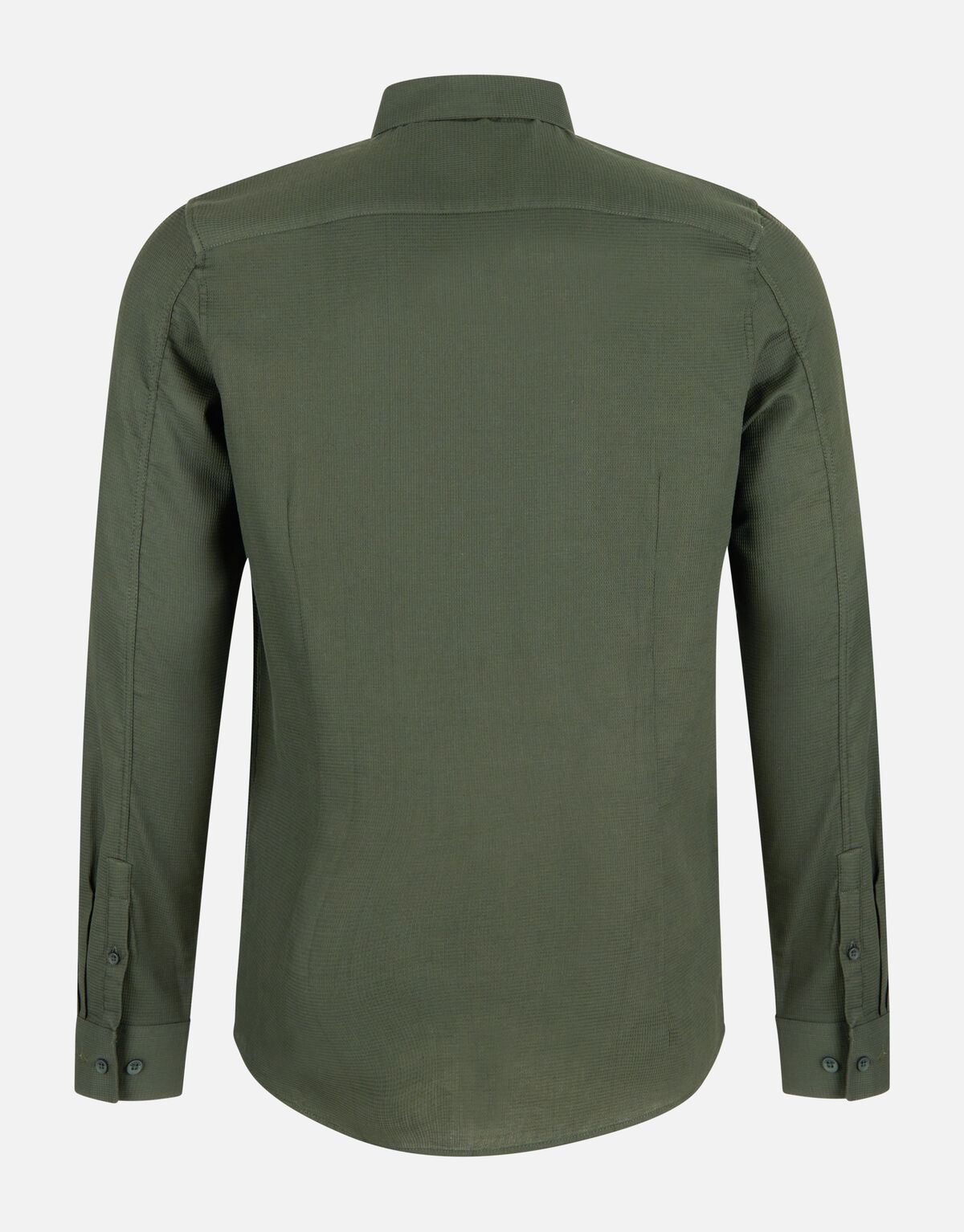 Waffle Overhemd Donkergroen SHOEBY MEN