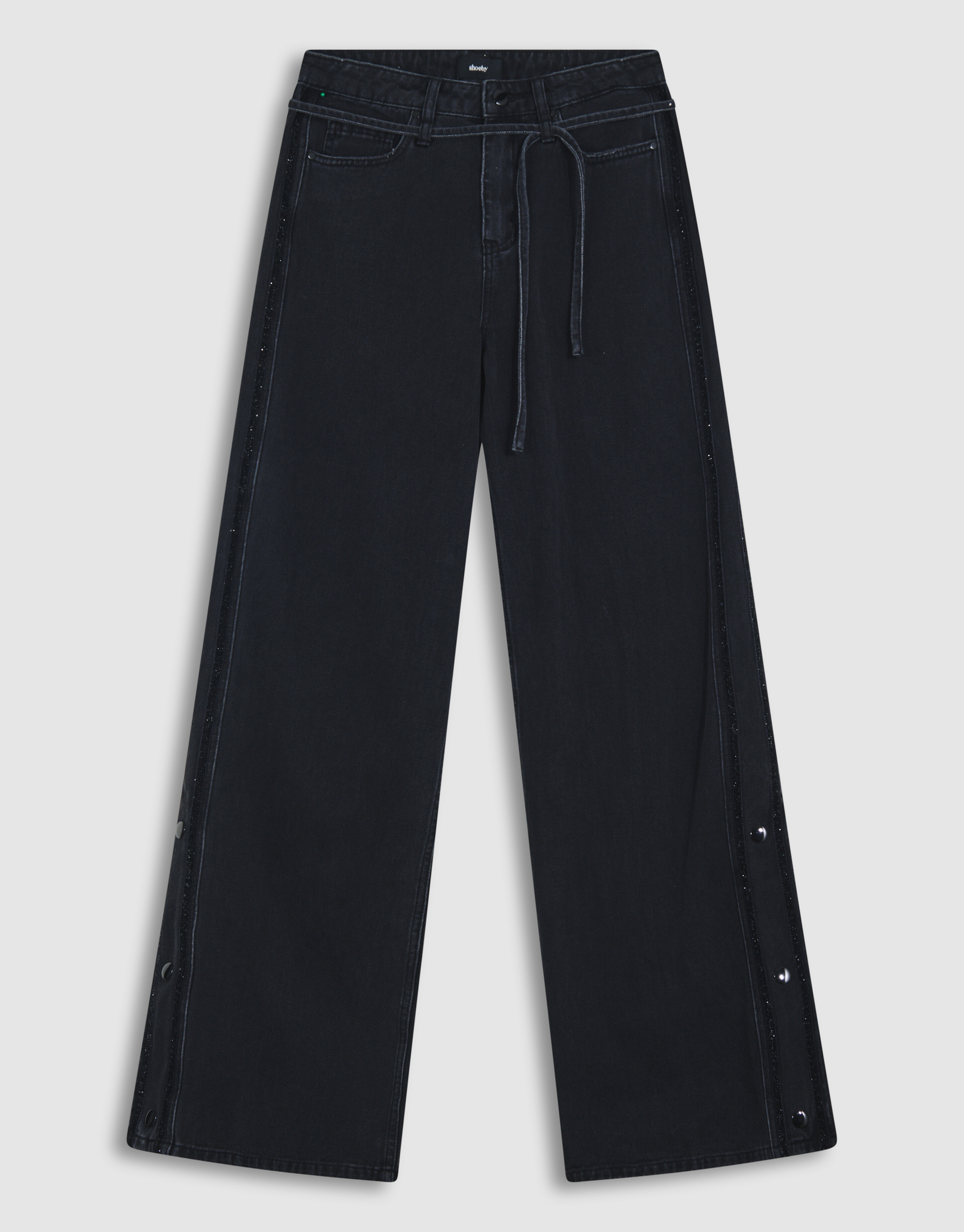 Tape Straight Fit Denim Zwart SHOEBY WOMEN