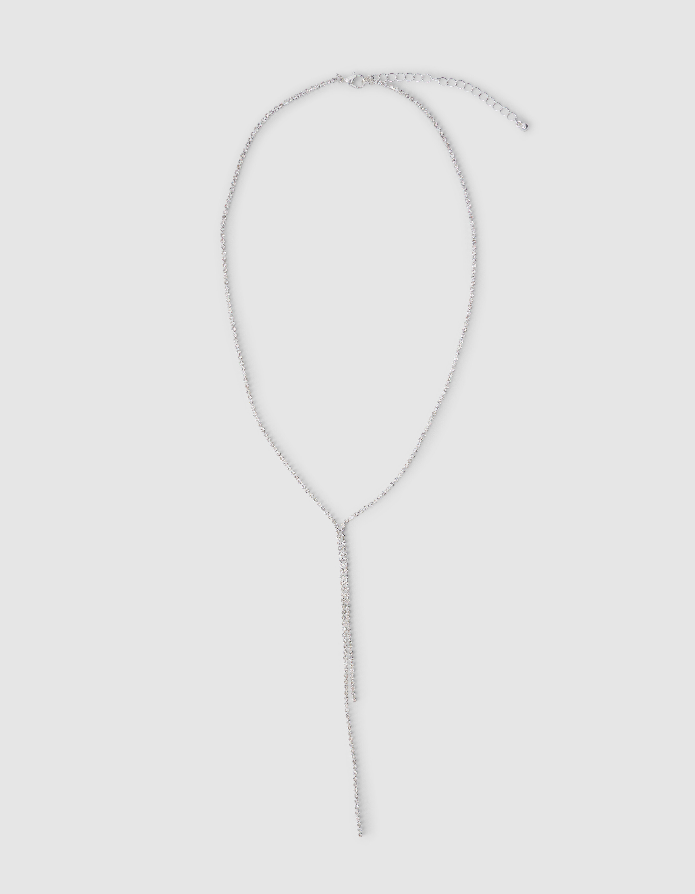 Lange Strass Ketting Zilver SHOEBY ACCESSOIRES