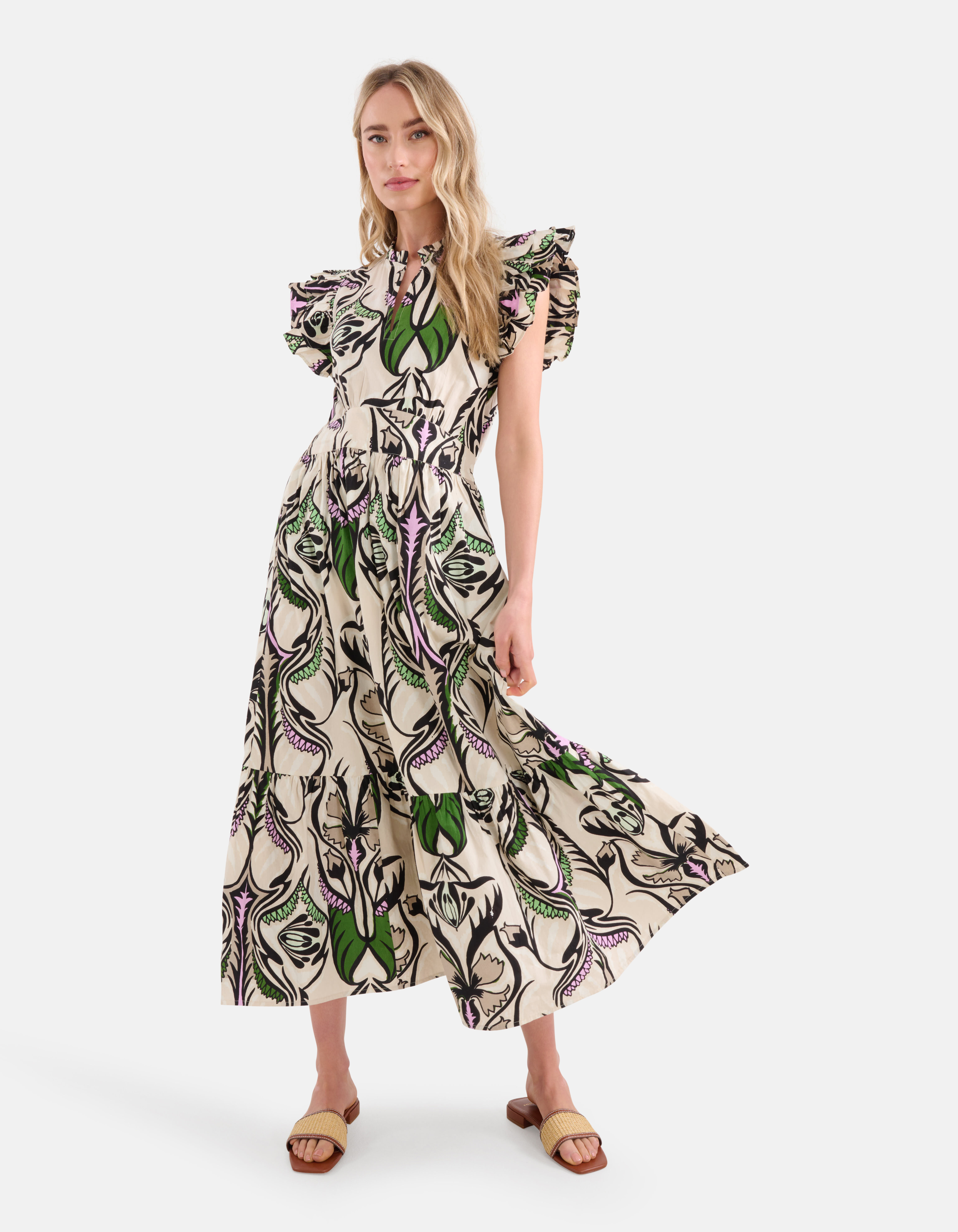 Maxi jurk met print top