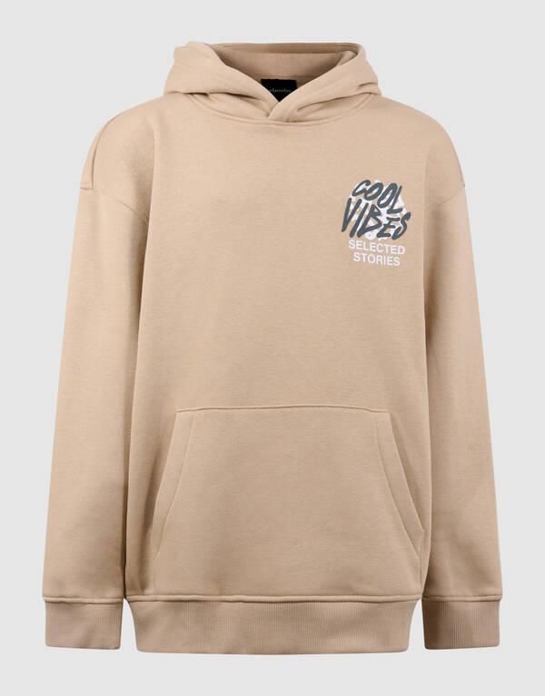 Cool Vibes Artwork Hoodie Beige SHOEBY BOYS