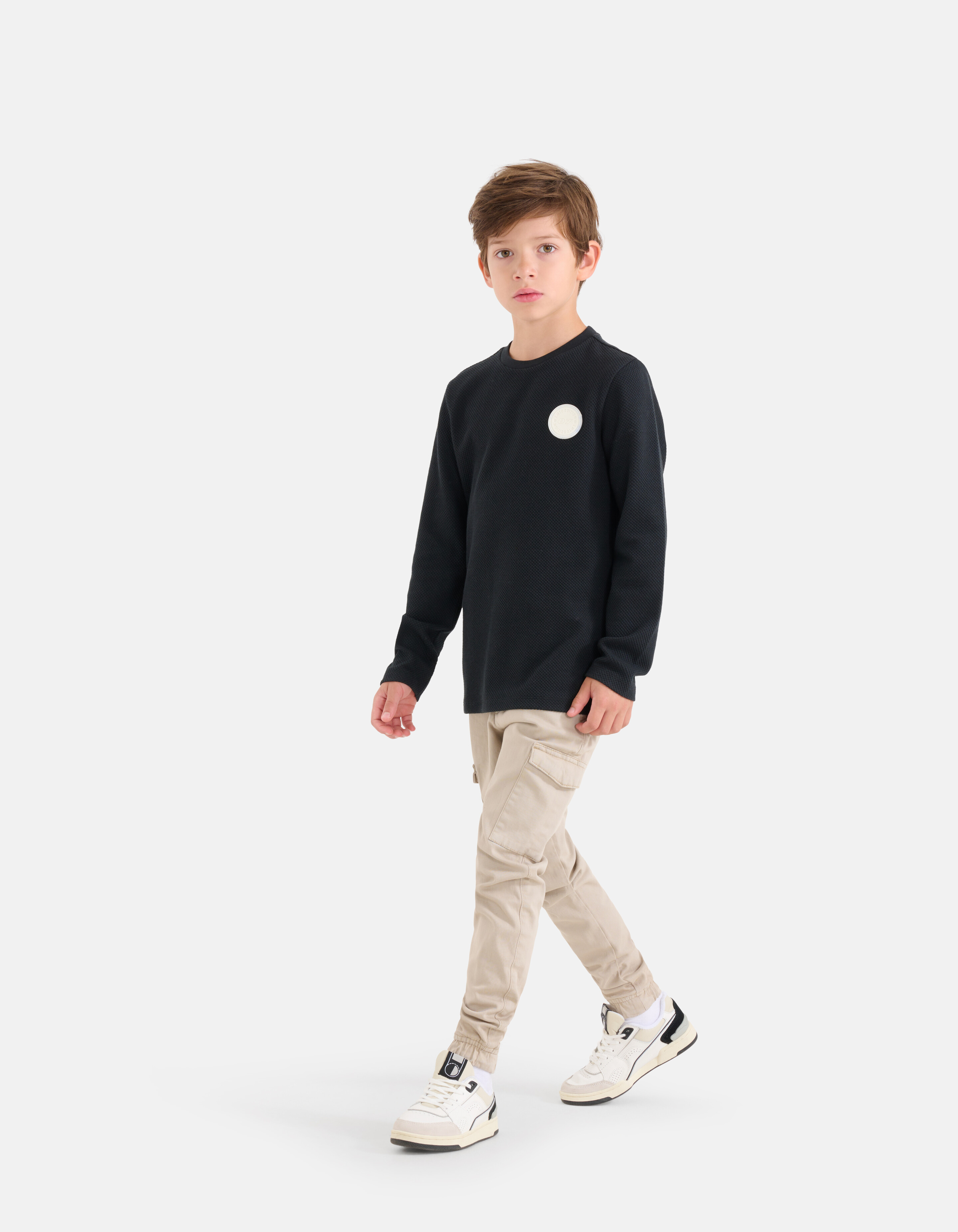 Structuur T-shirt Zwart SHOEBY BOYS