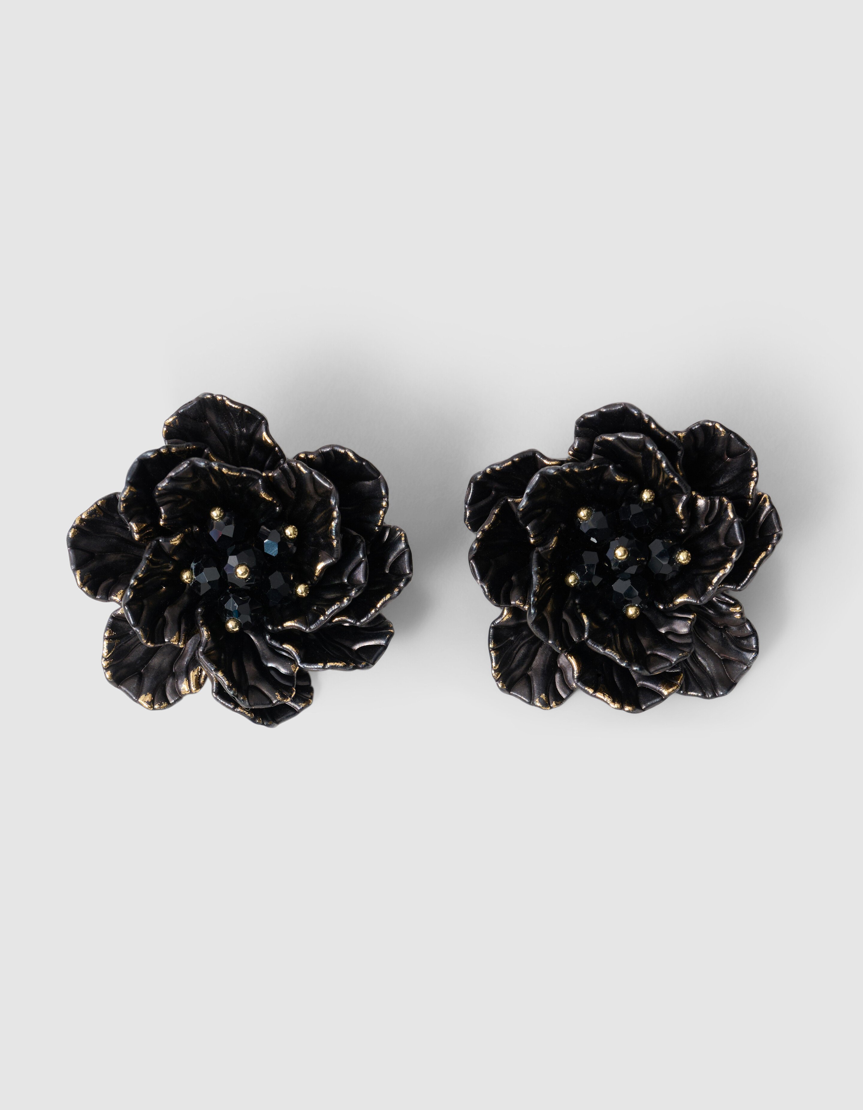 Flower Oorbellen Zwart SHOEBY ACCESSOIRES