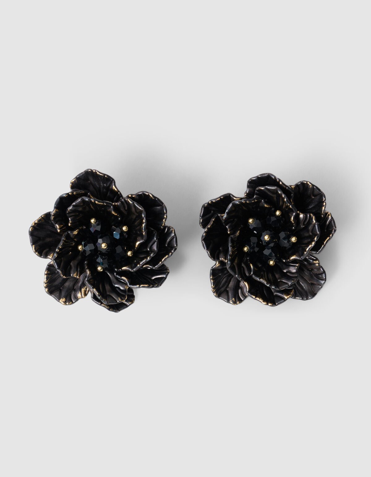 Flower Oorbellen Zwart SHOEBY ACCESSOIRES