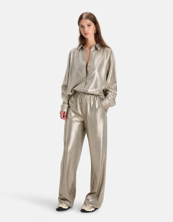 Coated Broek Zilver SHOEBY WOMEN