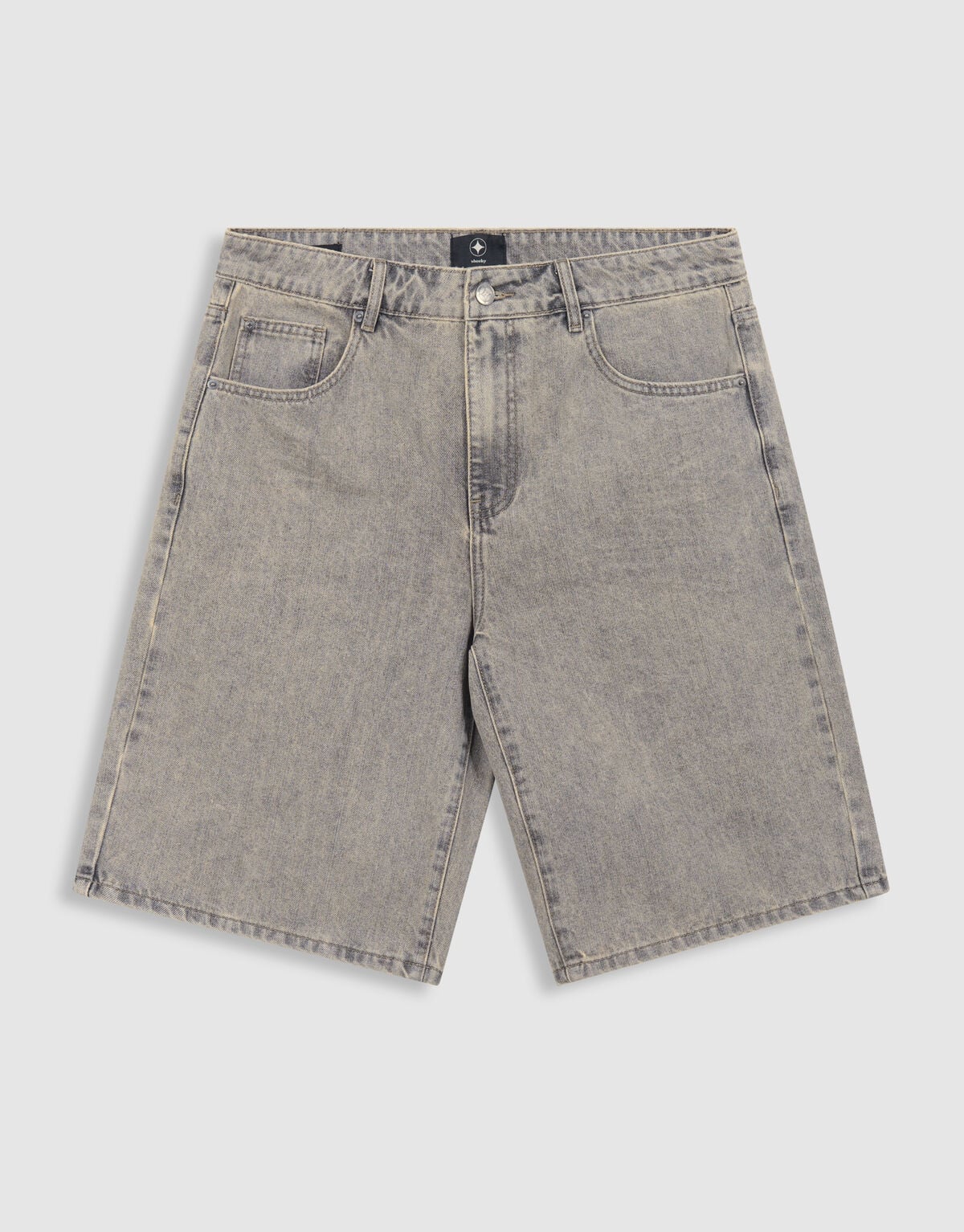 Relaxed Fit Denim Short Lichtgrijs SHOEBY MEN