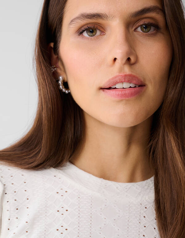 Embroidery Top Gebroken Wit SHOEBY WOMEN