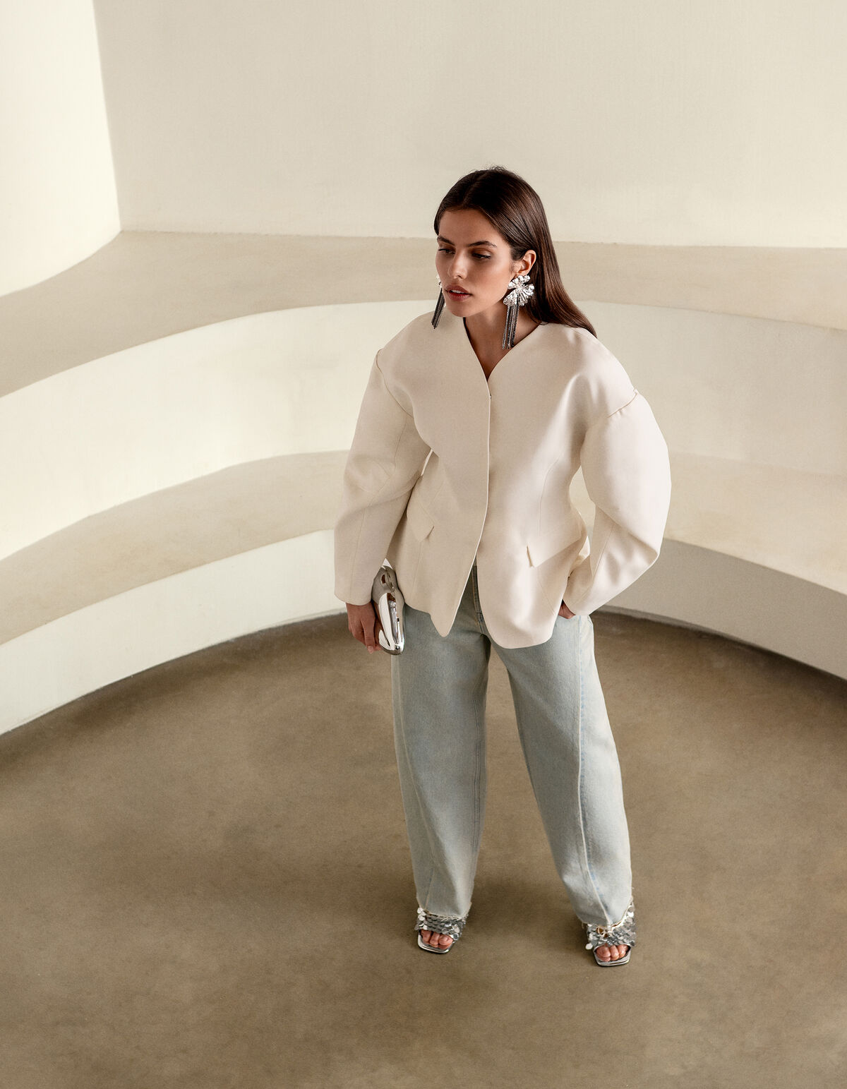 Egg Shaped Blazer Gebroken Wit SHOEBY WOMEN