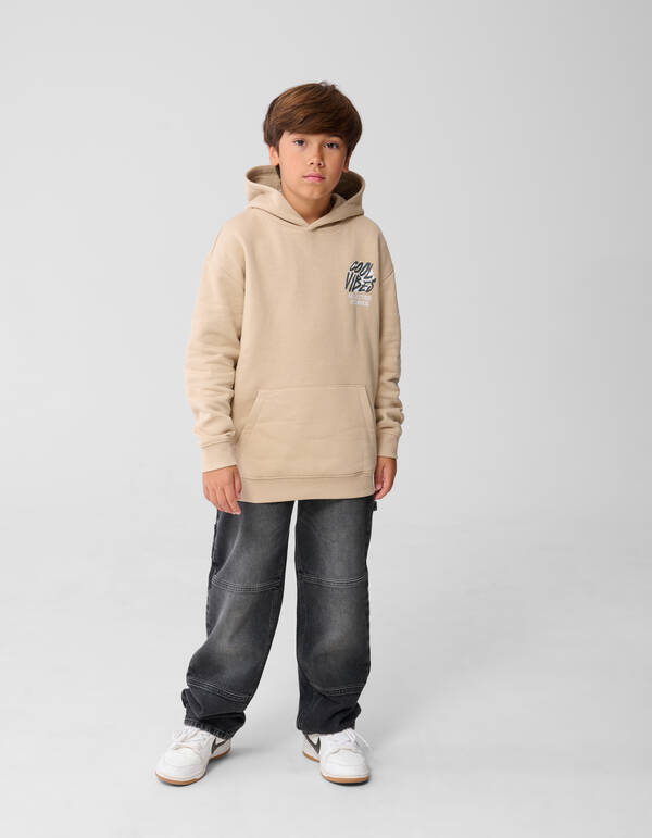 Cool Vibes Artwork Hoodie Beige SHOEBY BOYS