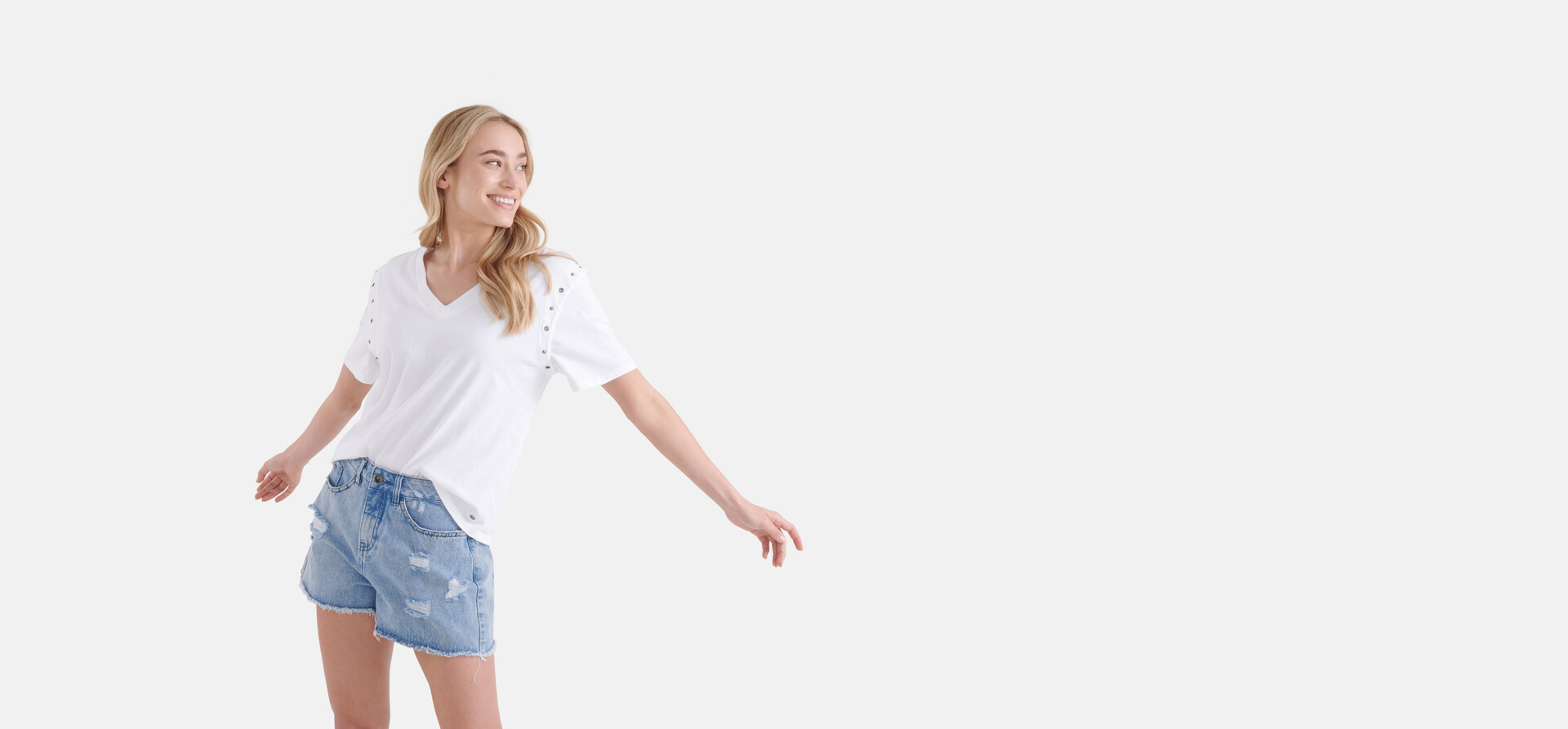 Eyelet T-shirt Wit SHOEBY WOMEN
