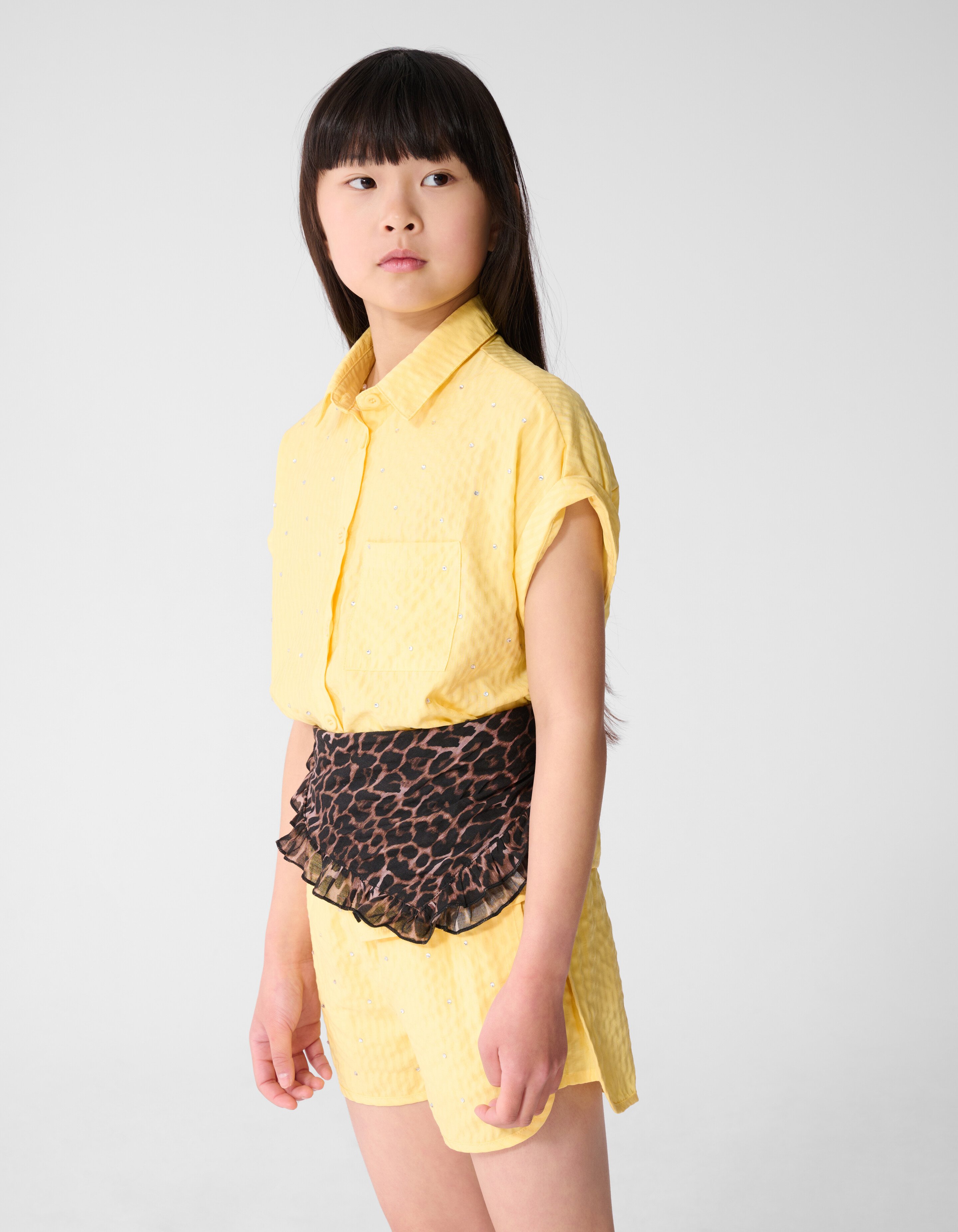 Pinstripe Strass Blouse Lichtgeel SHOEBY GIRLS