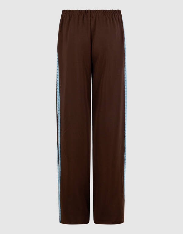 Sporty Wide Leg Broek Bruin SHOEBY GIRLS