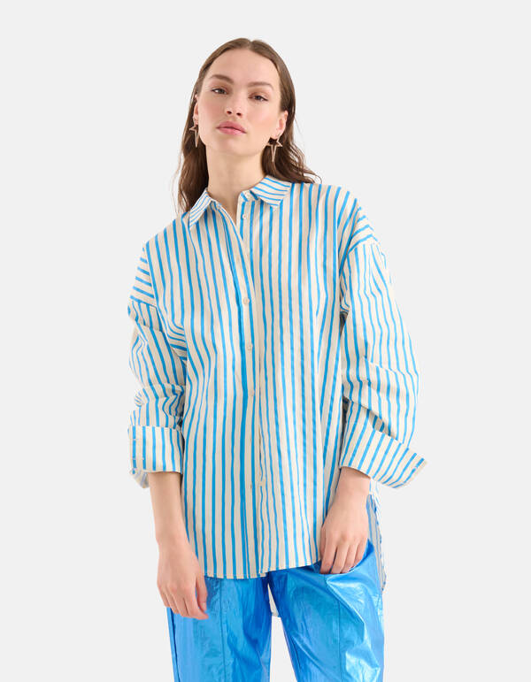 Pinstripe Blouse Blauw SHOEBY WOMEN