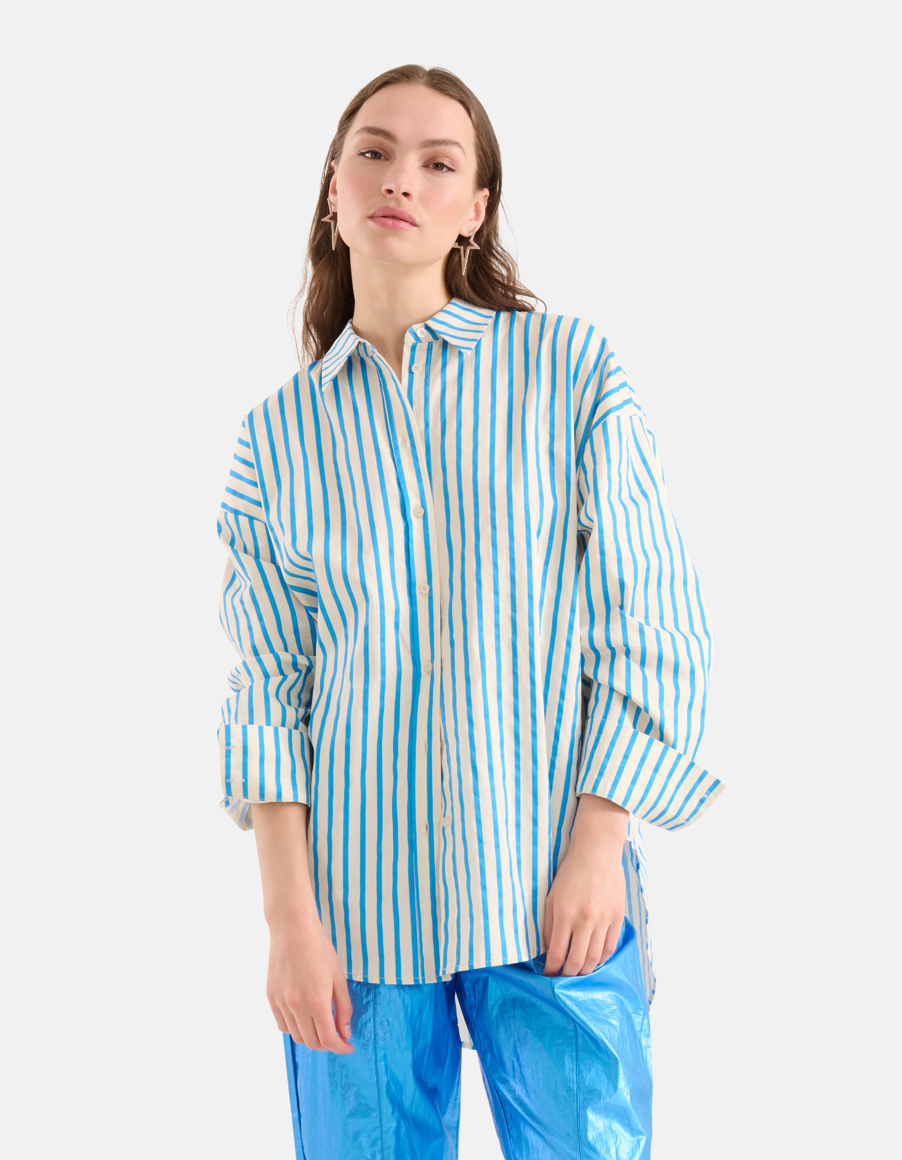 Pinstripe Blouse Blauw SHOEBY WOMEN