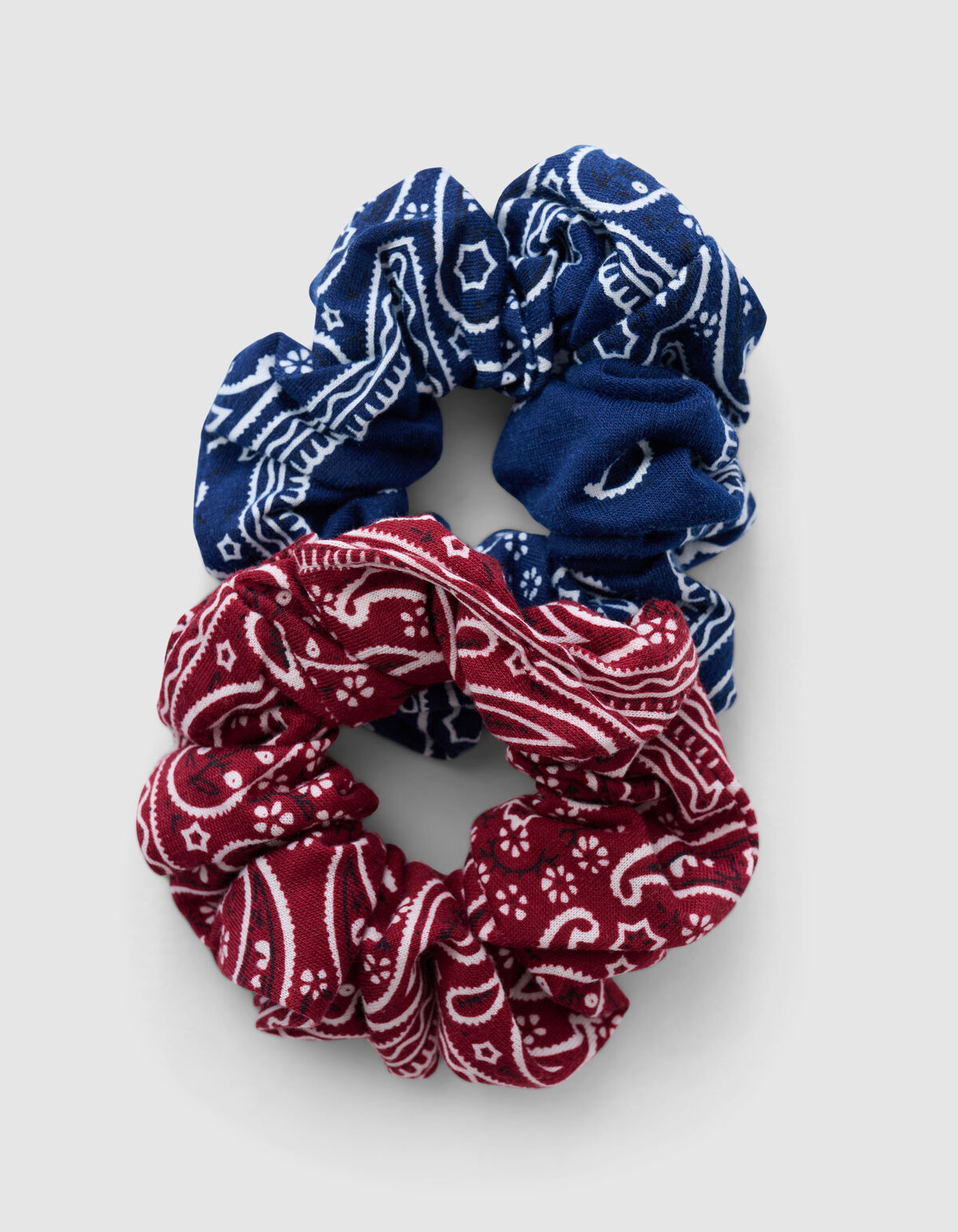 Paisley Scrunchie Set Blauw/Rood SHOEBY ACCESSOIRES
