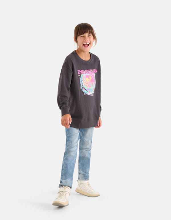 Artwork Sweater Donkergrijs SHOEBY GIRLS