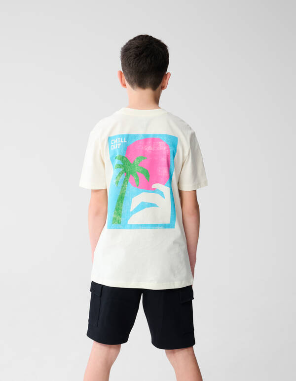 Chill Out Artwork T-shirt Gebroken Wit SHOEBY BOYS