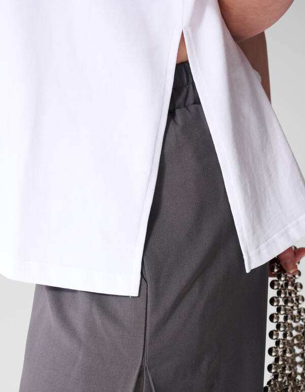 Split T-shirt Wit SHOEBY WOMEN