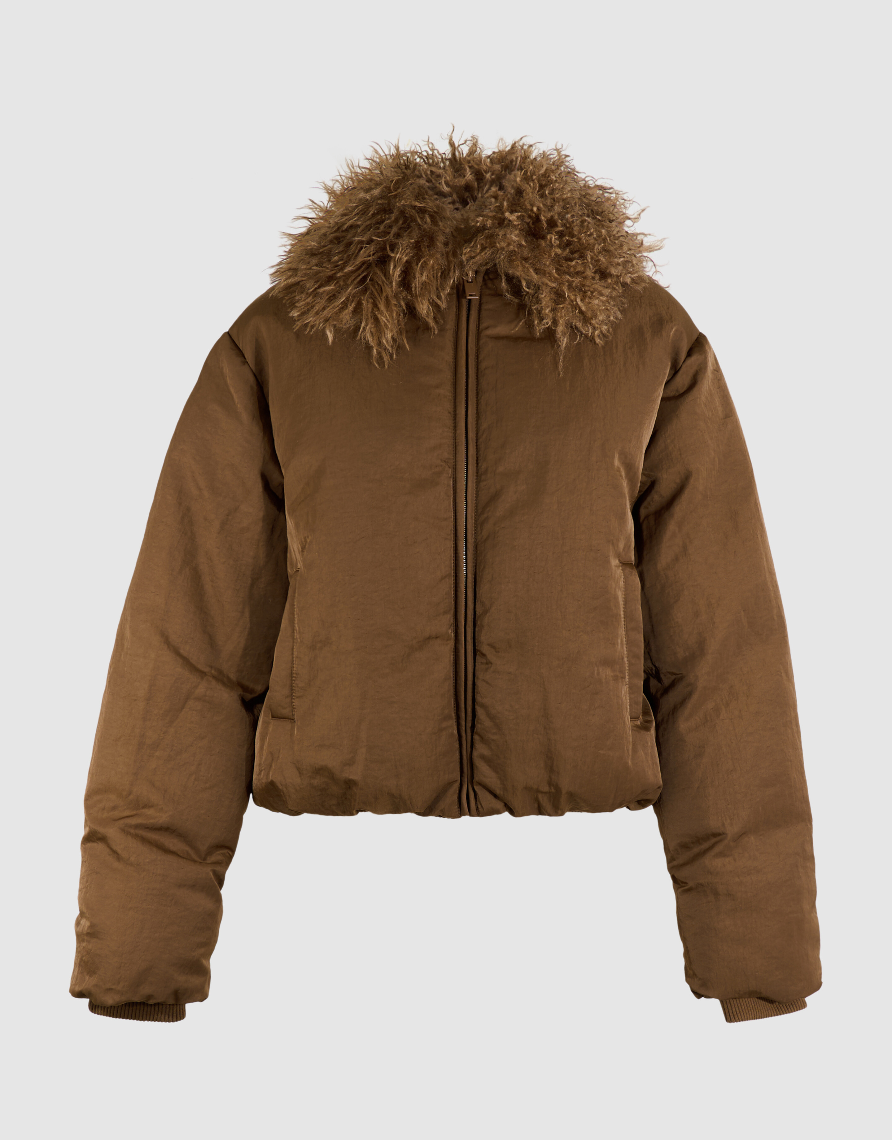 Fluffy Collar Bomber Jas Bruin SHOEBY WOMEN