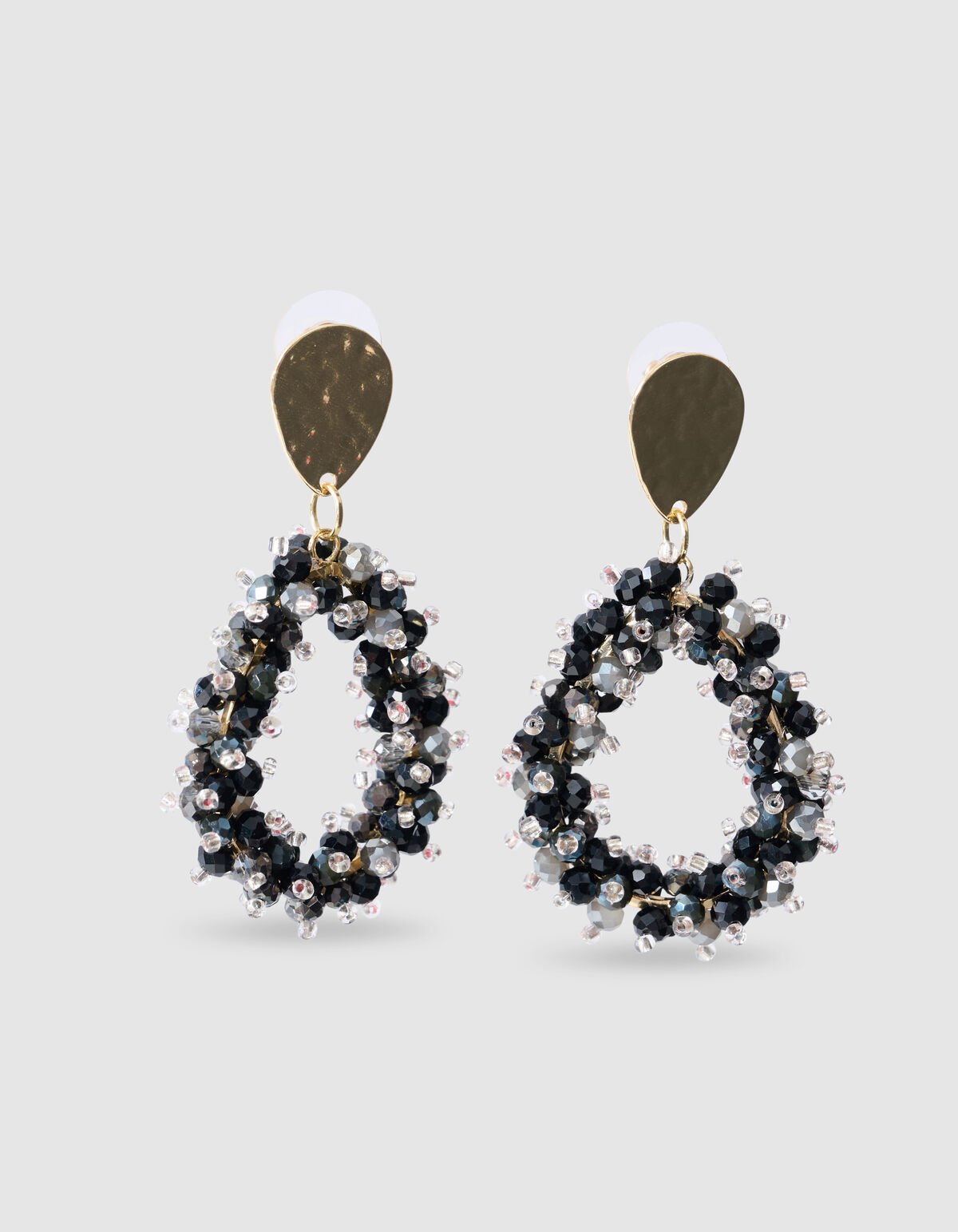 Beaded Druppel Oorbellen Zwart SHOEBY ACCESSOIRES