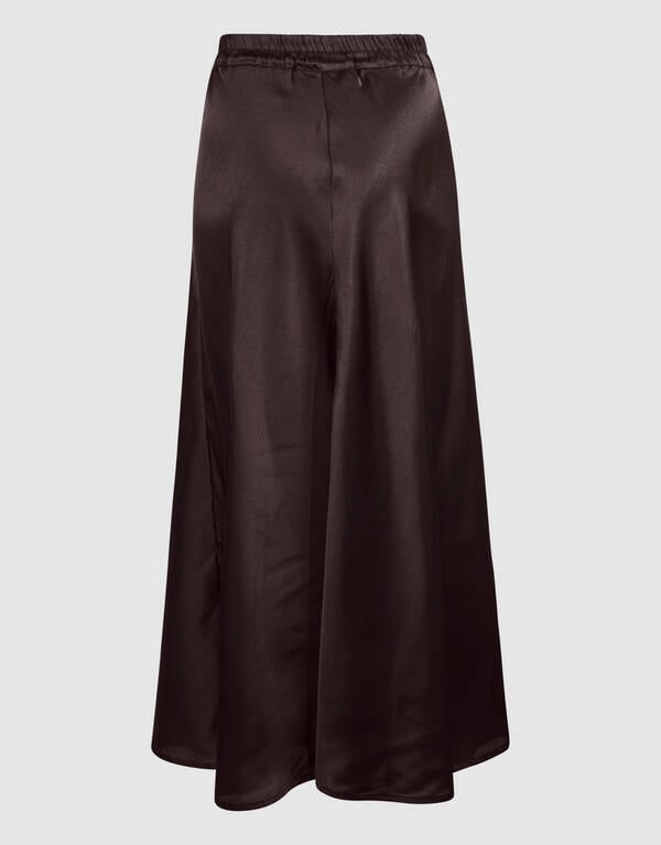 Satijnen Maxi Rok Donkerbruin SHOEBY WOMEN