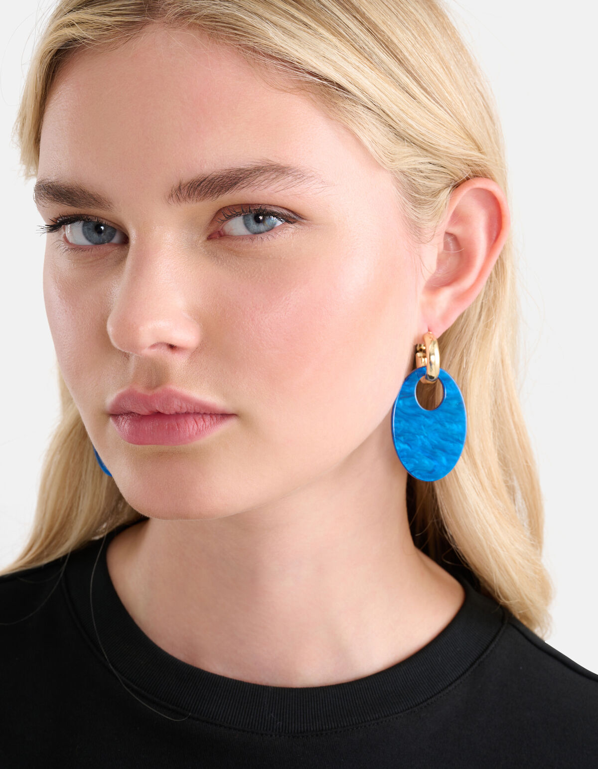 Ovale Oorbellen Blauw SHOEBY ACCESSOIRES