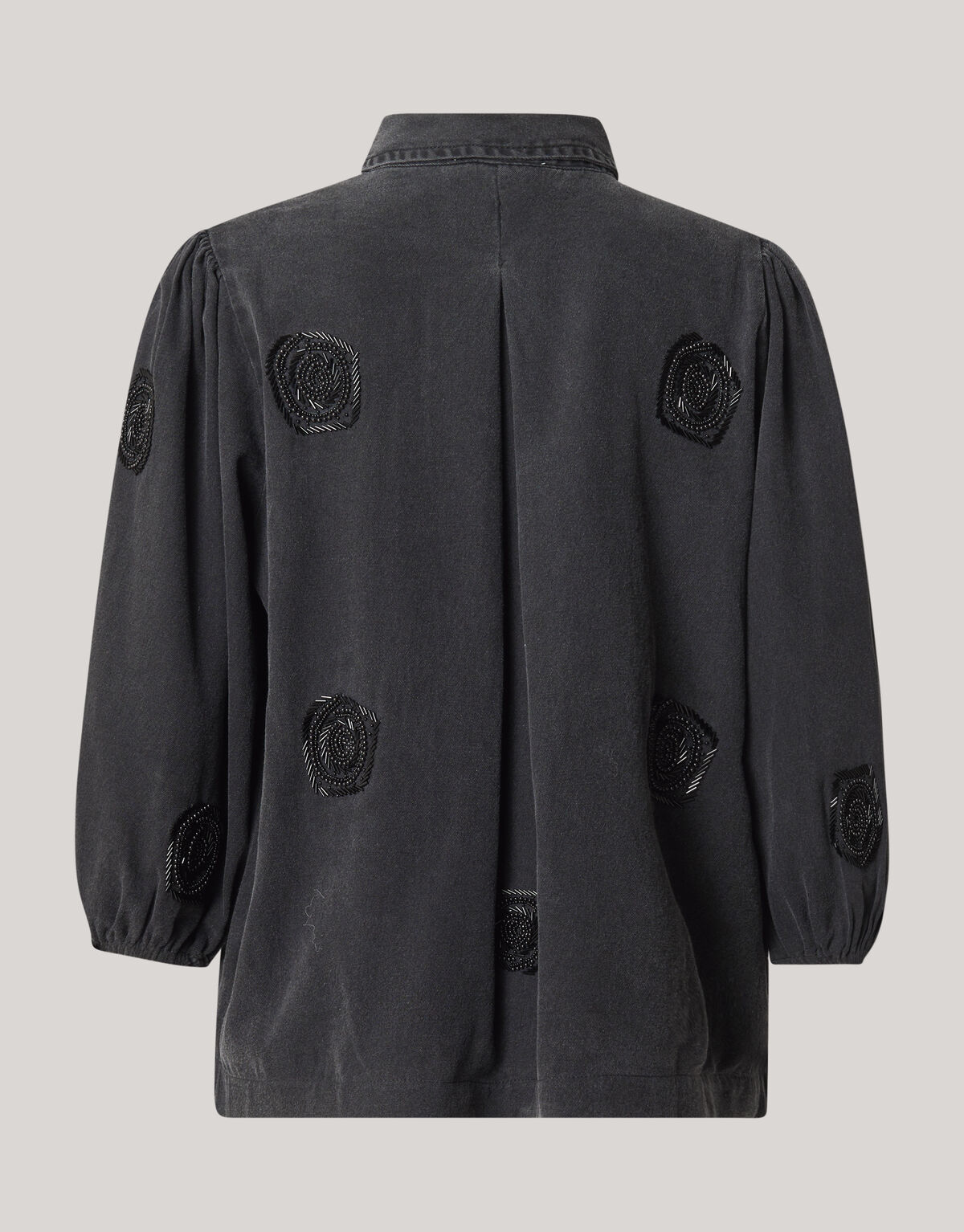 Beaded Flower Blouse Donkergrijs SHOEBY WOMEN